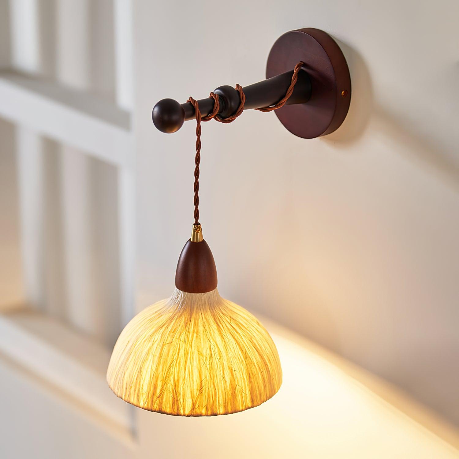 Vitheos Elegance Natural Walnut Wood Wall Lamp - Letslighting