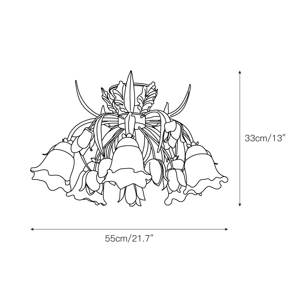 Veshael Elegance Art Sage Rose Glass Ceiling Lamp - Letslighting