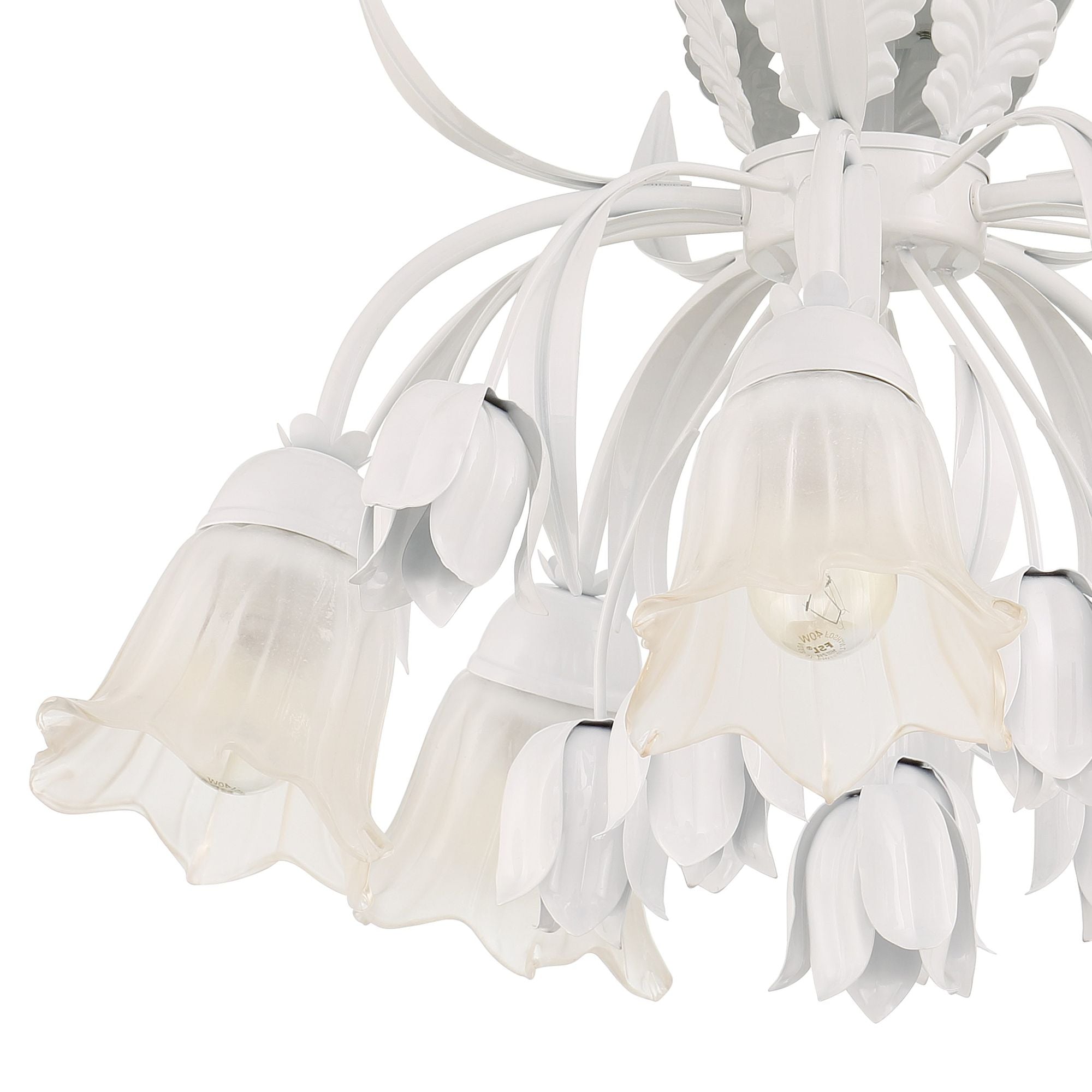 Veshael Elegance Art Sage Rose Glass Ceiling Lamp - Letslighting