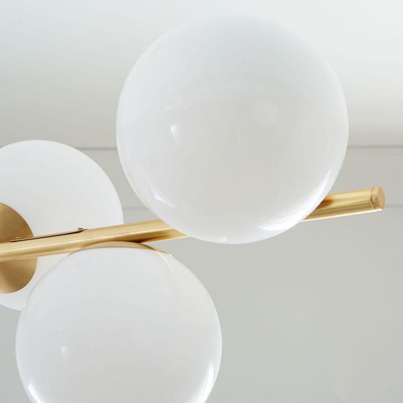 Lustra Chandelier Sphere & Stem Modern Gold LED - Letslighting