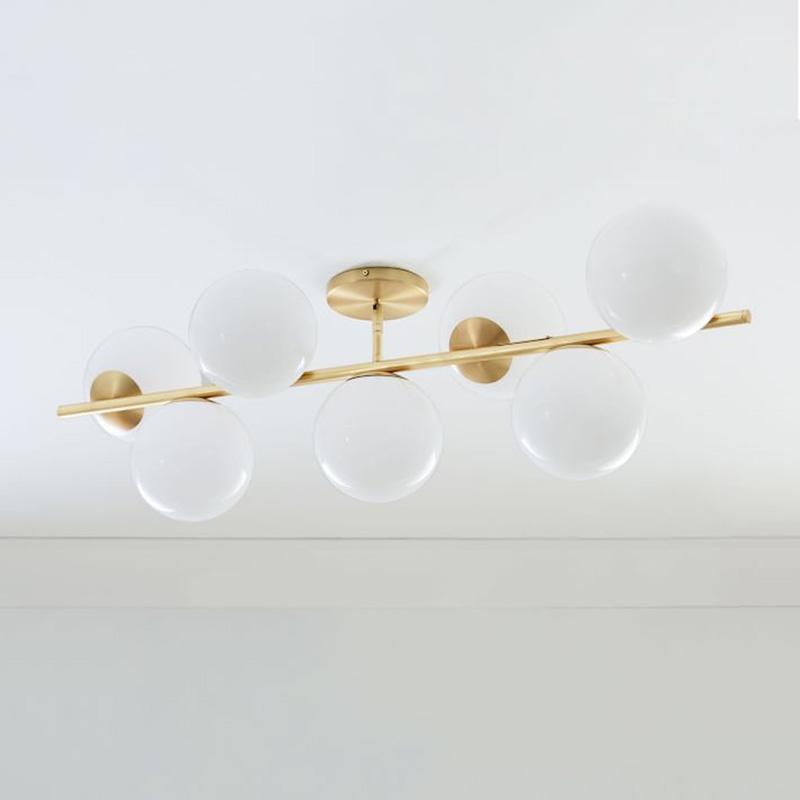 Lustra Chandelier Sphere & Stem Modern Gold LED - Letslighting