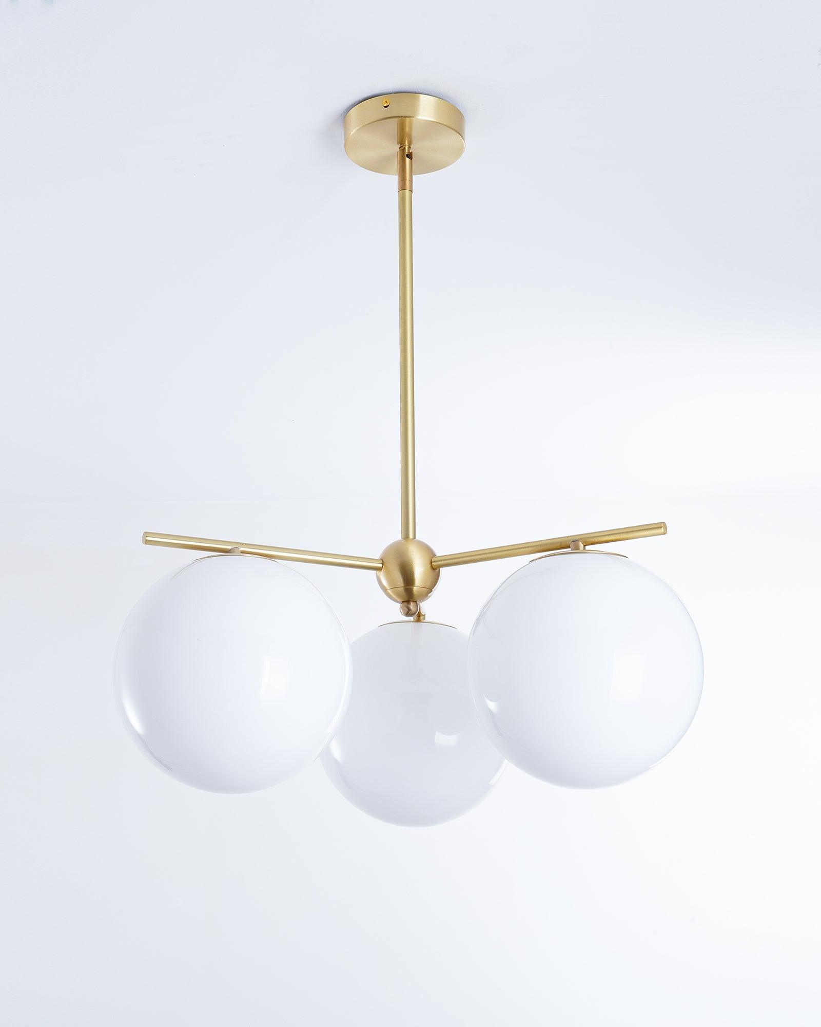 Lustra Chandelier Sphere & Stem Modern Gold LED - Letslighting
