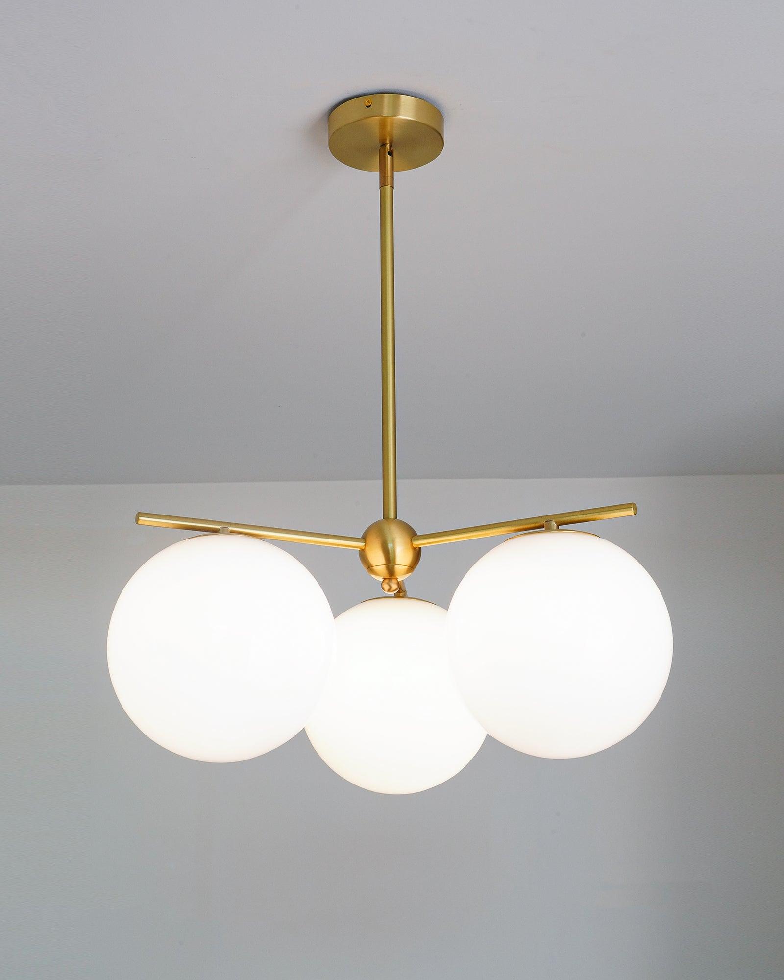 Lustra Chandelier Sphere & Stem Modern Gold LED - Letslighting