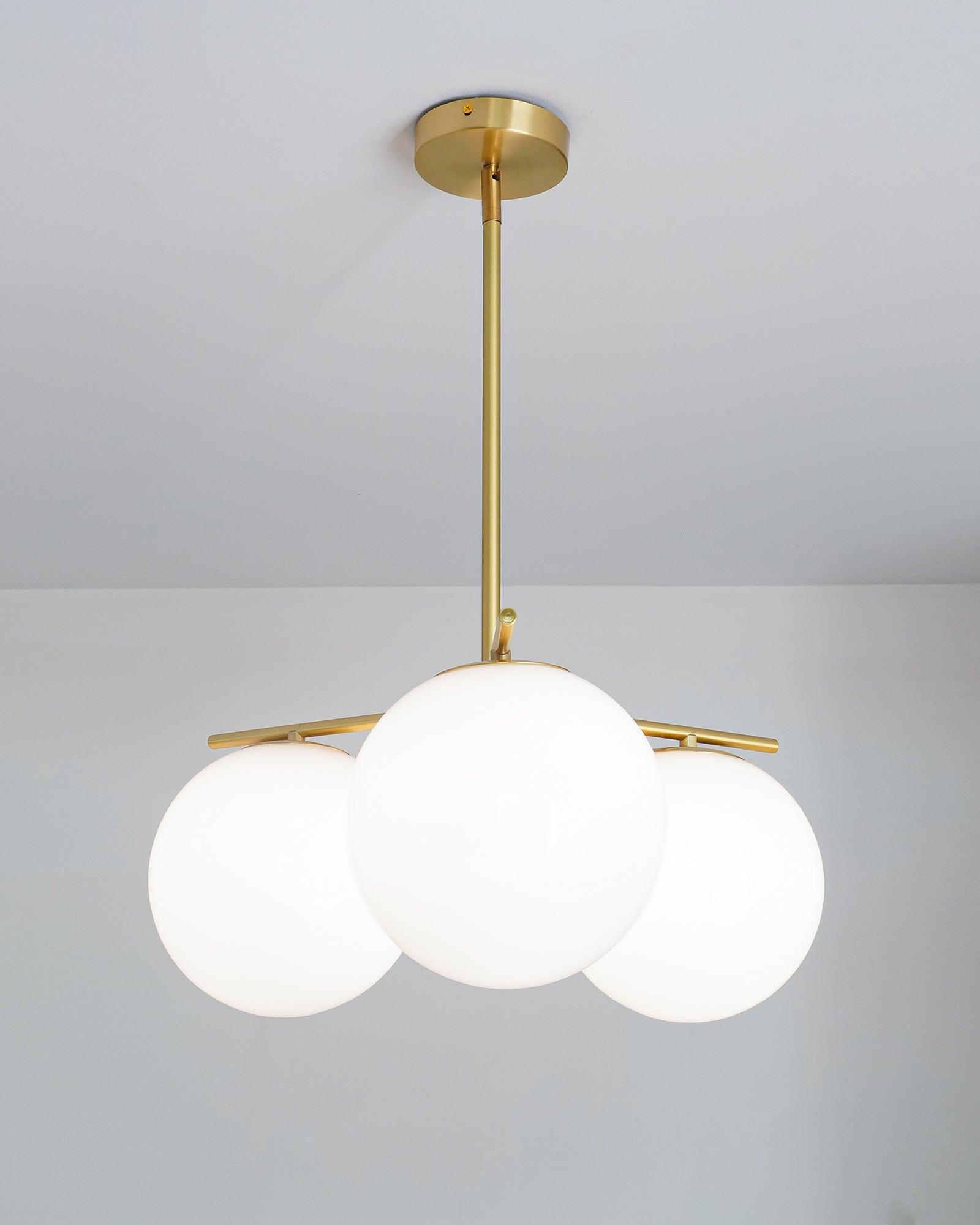 Lustra Chandelier Sphere & Stem Modern Gold LED - Letslighting