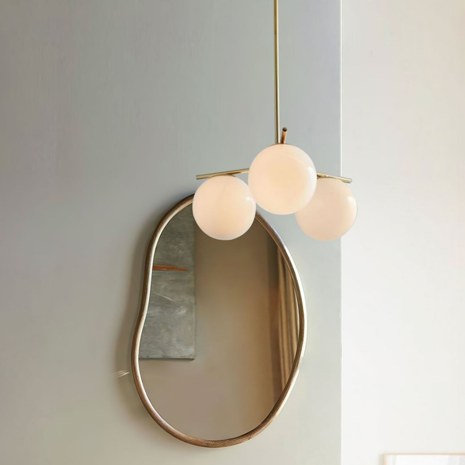 Lustra Chandelier Sphere & Stem Modern Gold LED - Letslighting