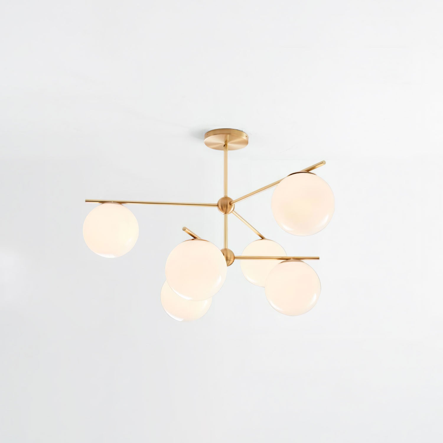Lustra Chandelier Sphere & Stem Modern Gold LED - Letslighting