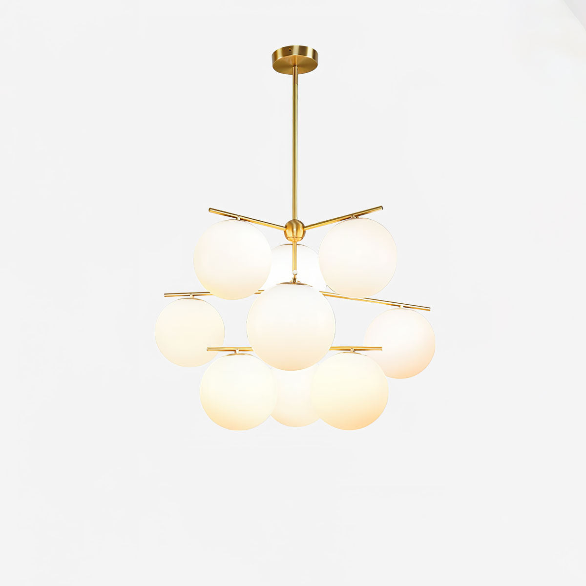 Lustra Chandelier Sphere & Stem Modern Gold LED - Letslighting