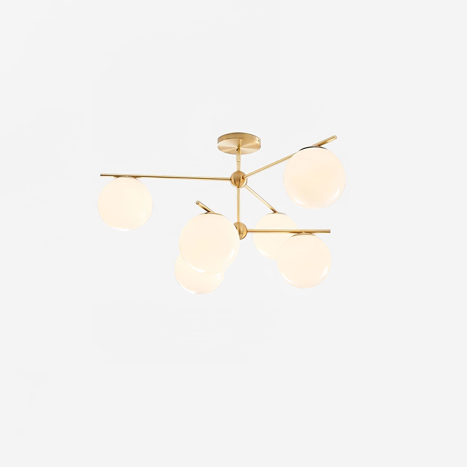 Lustra Chandelier Sphere & Stem Modern Gold LED - Letslighting