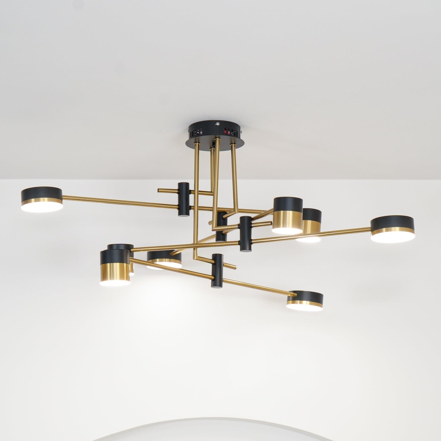 Lustra Chandelier Black Gold Spider Arms - Letslighting