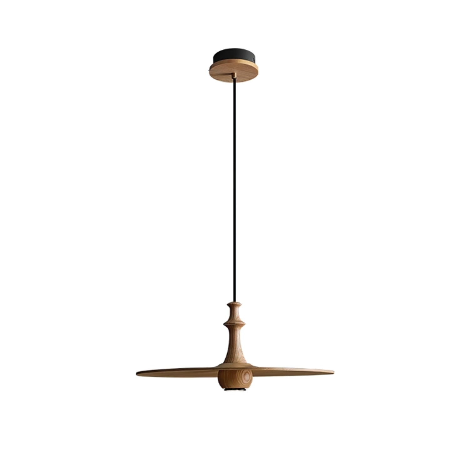 Syrinyra Sculptural Wood Disc Pendant Light - Letslighting