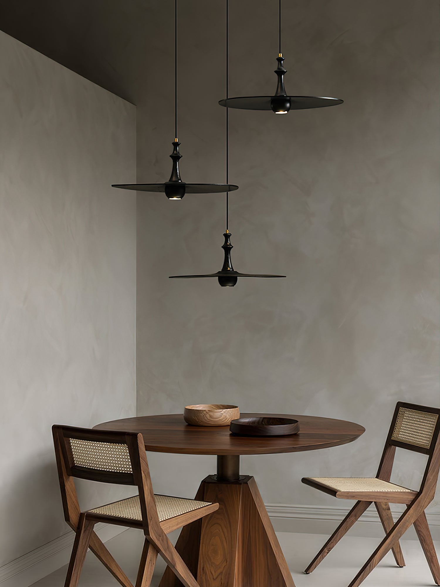 Syrinyra Sculptural Wood Disc Pendant Light - Letslighting