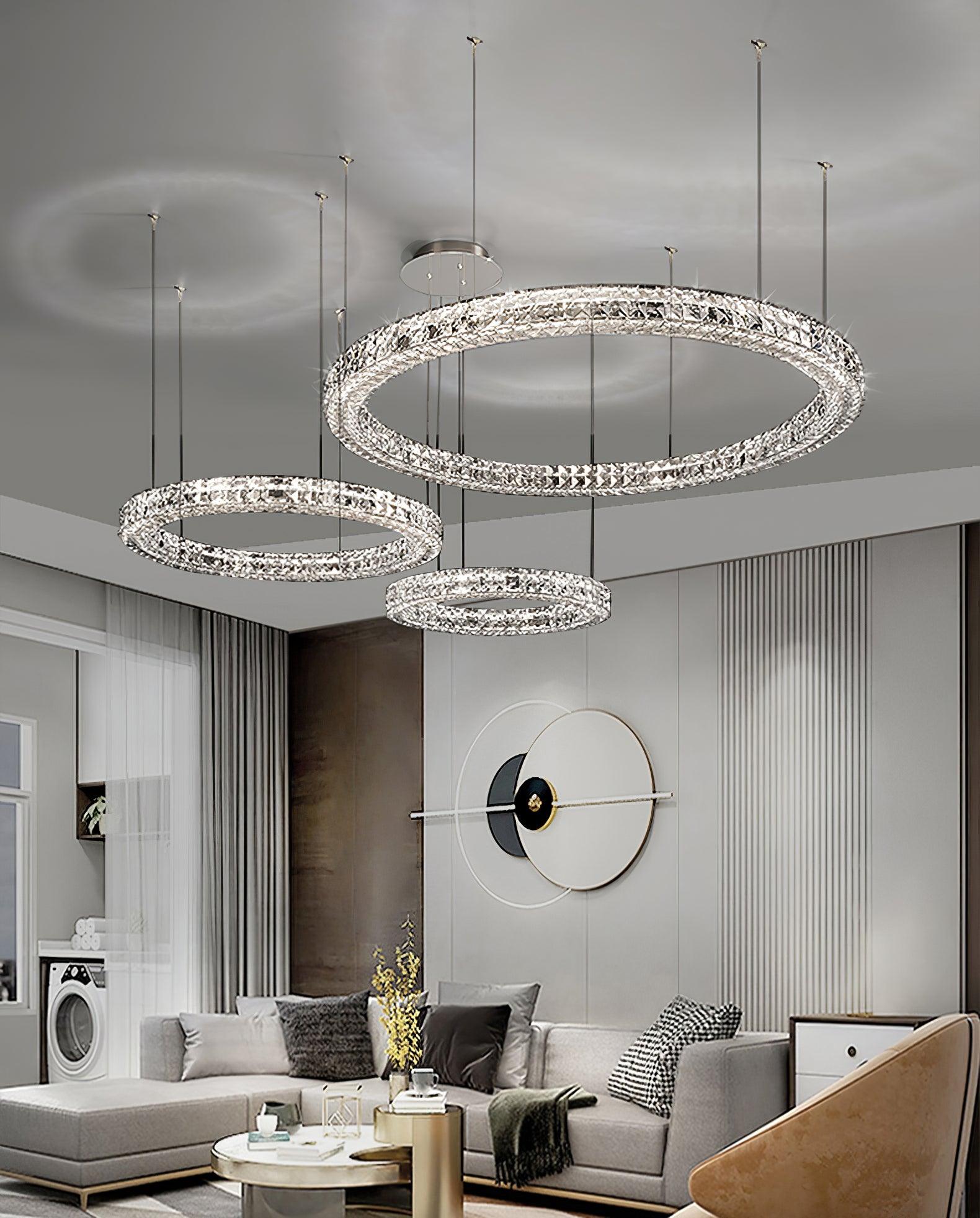 Lustra Chandelier Crystal Ring Spiridon Luxe - Letslighting