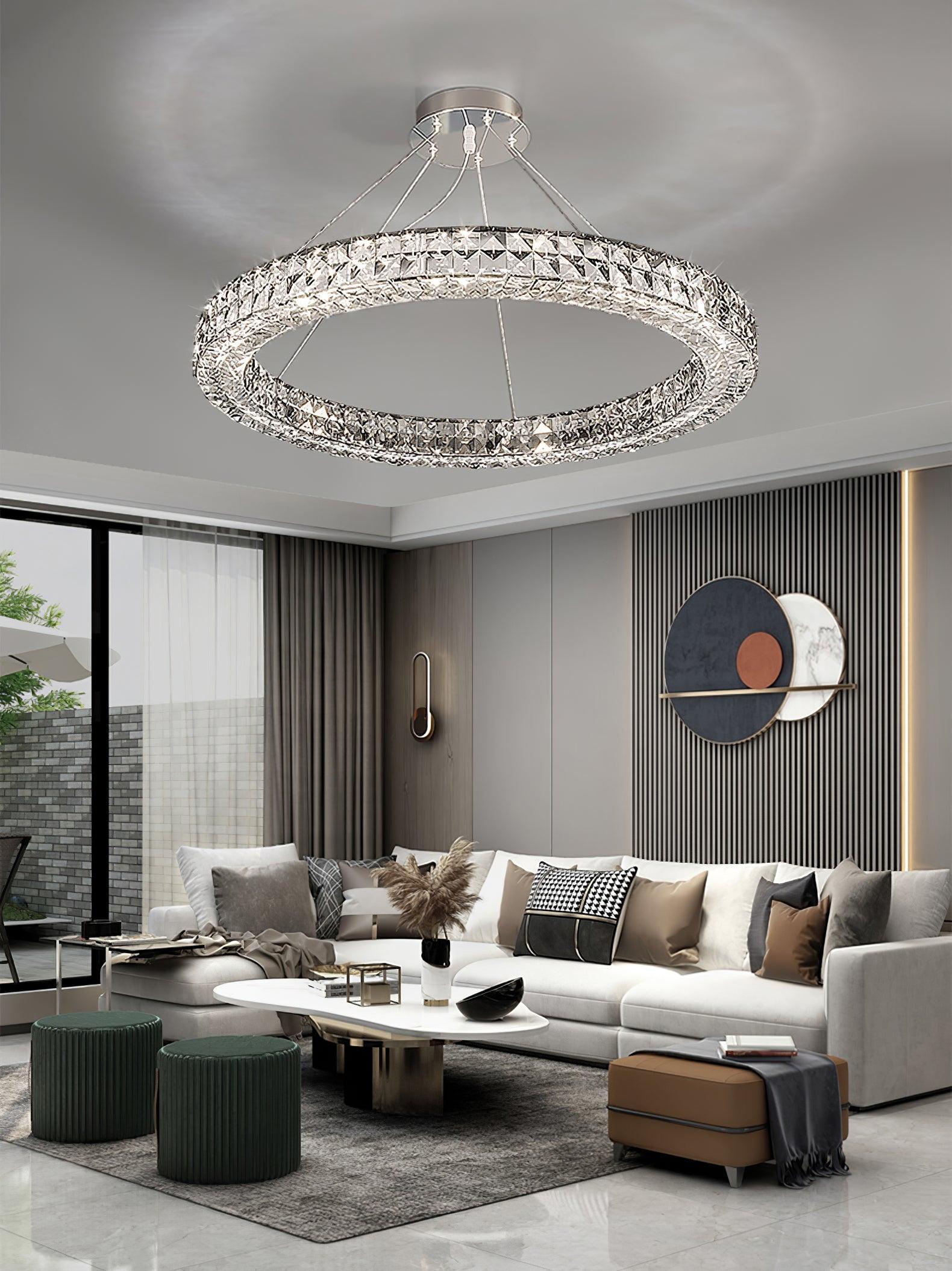 Lustra Chandelier Crystal Ring Spiridon Luxe - Letslighting