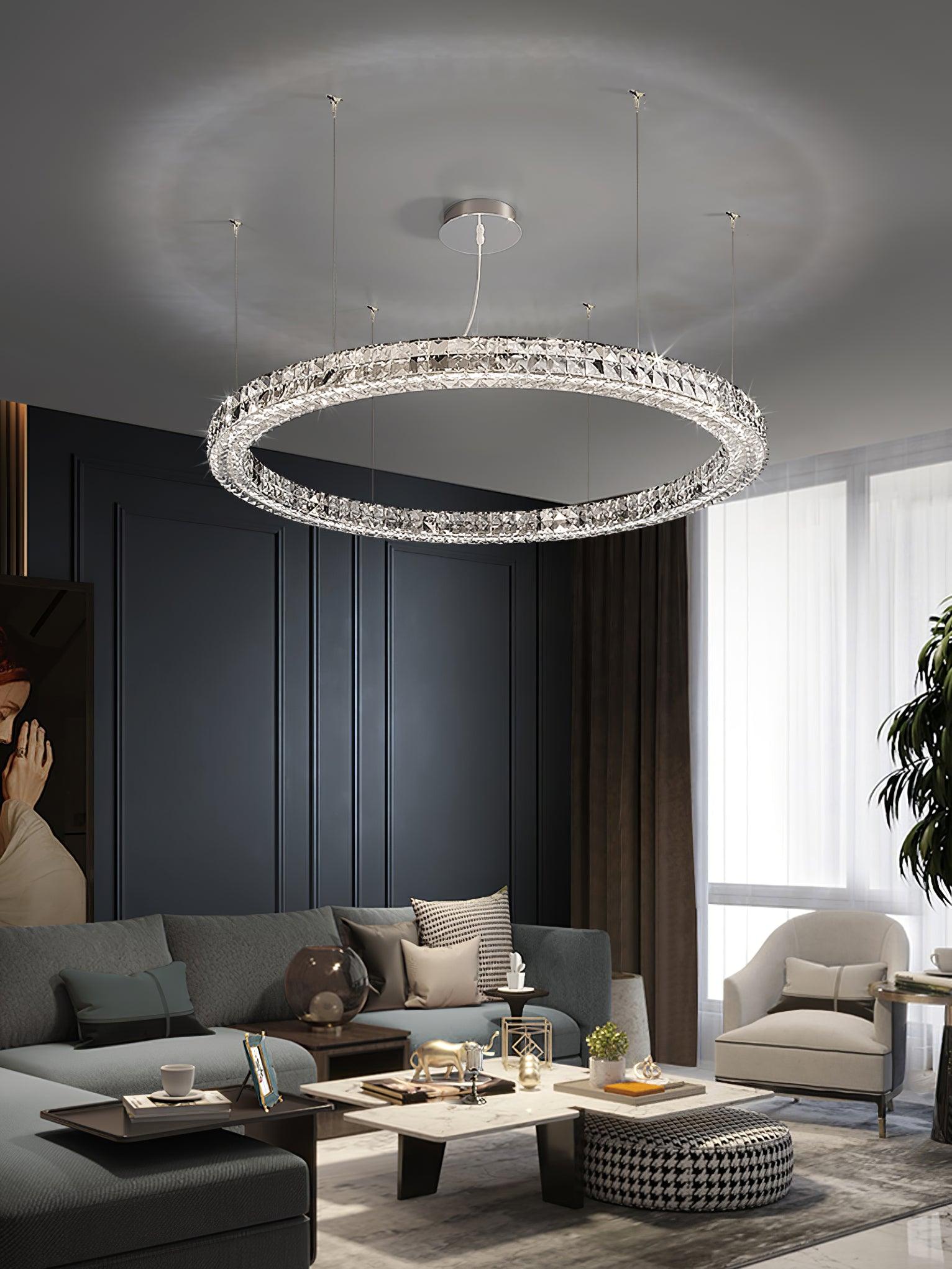 Lustra Chandelier Crystal Ring Spiridon Luxe - Letslighting