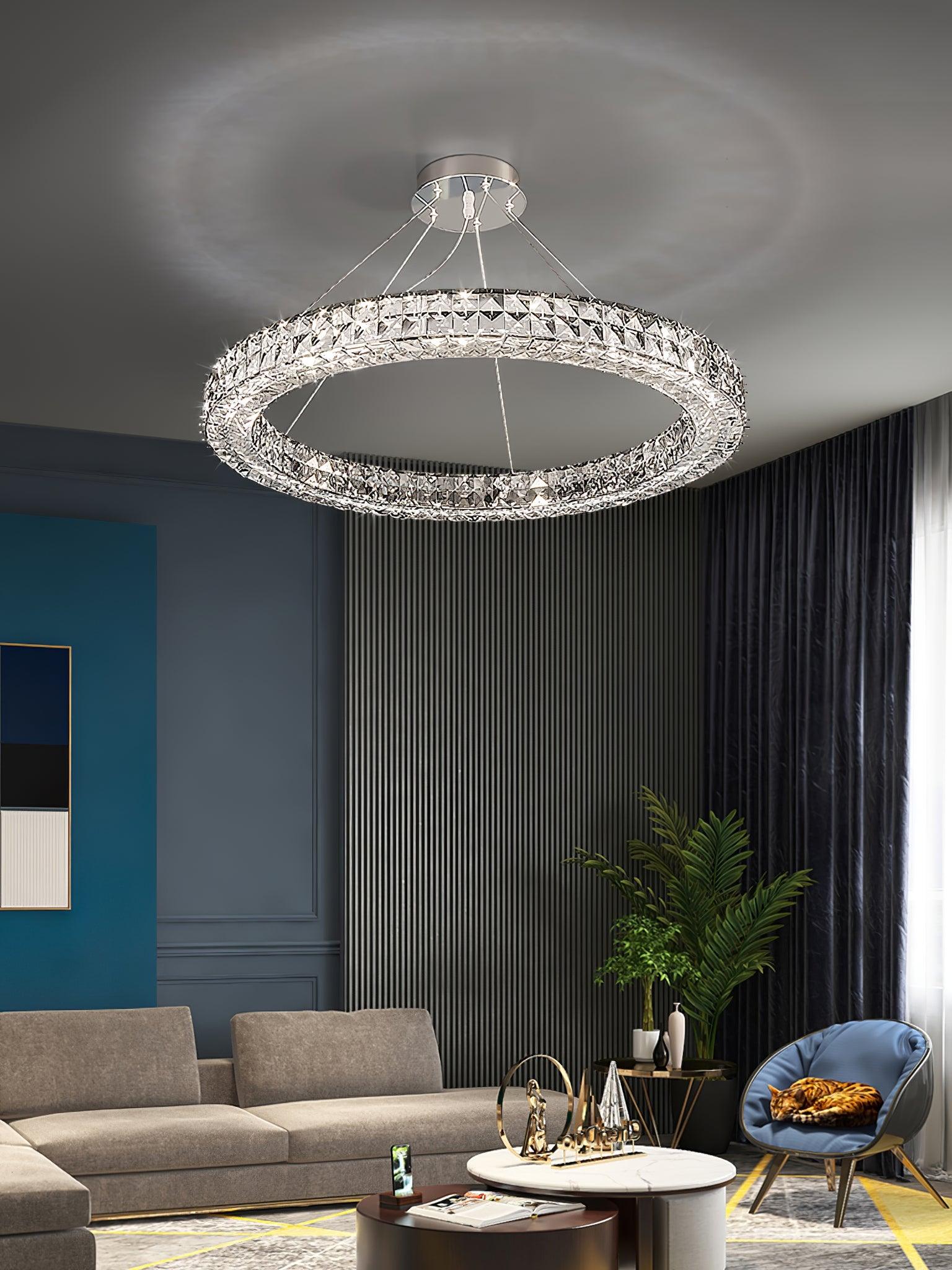 Lustra Chandelier Crystal Ring Spiridon Luxe - Letslighting