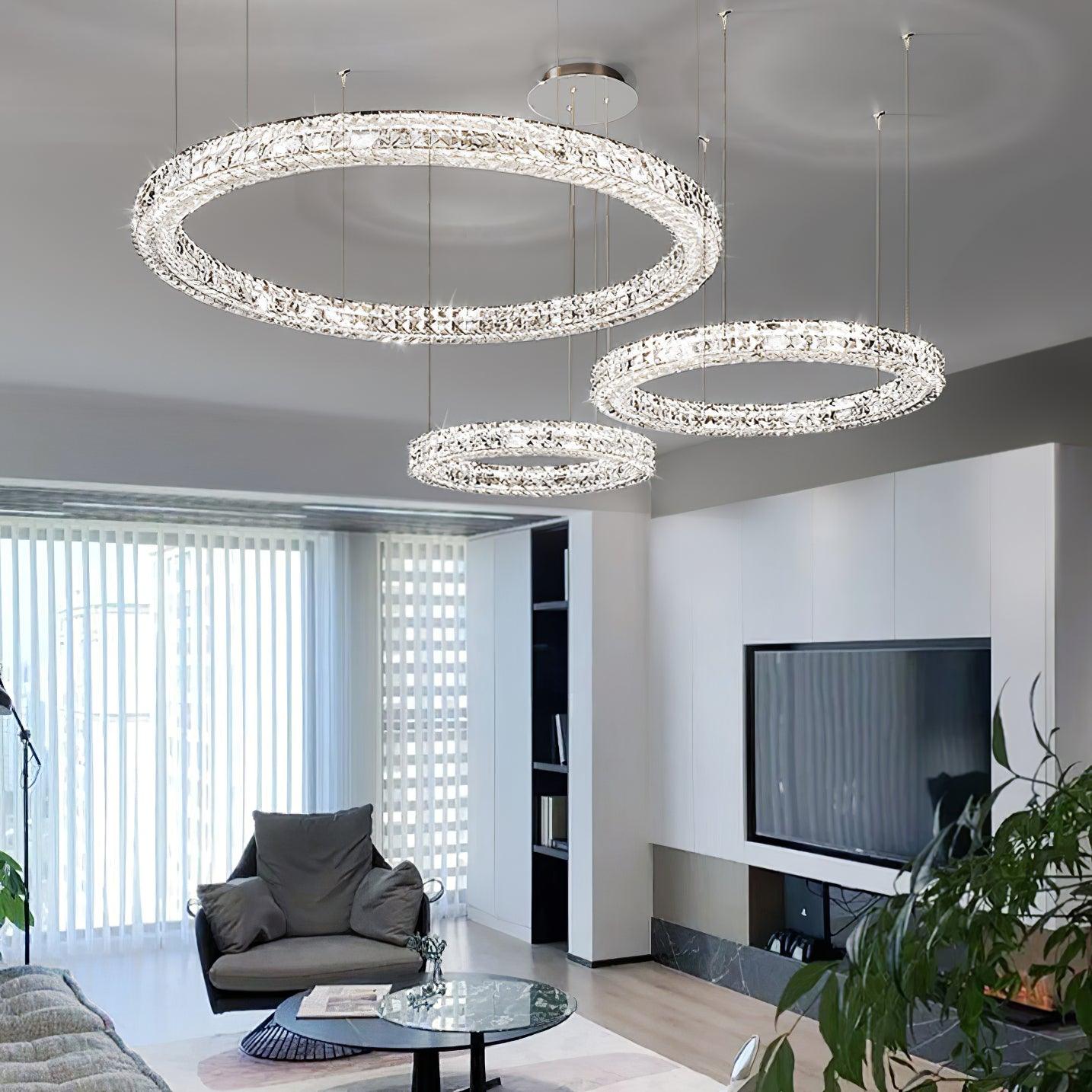 Lustra Chandelier Crystal Ring Spiridon Luxe - Letslighting