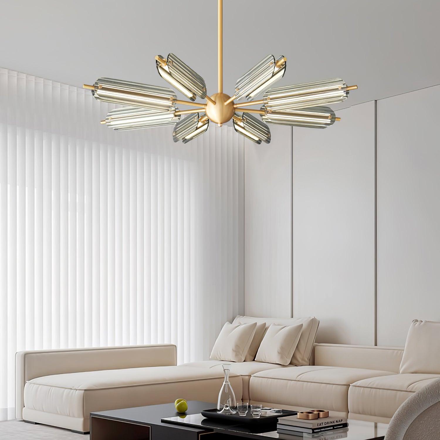 Lustra Chandelier Sputnik Brass Modern 12-Light - Letslighting