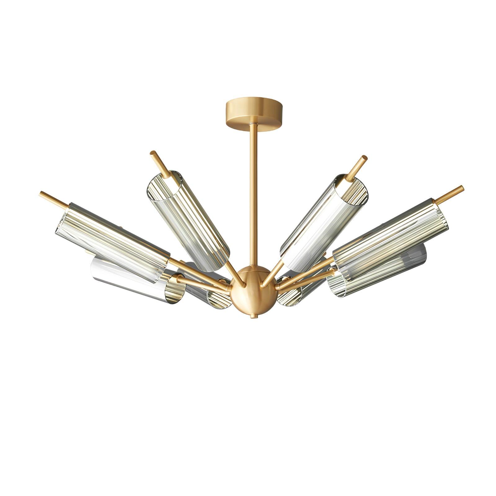 Lustra Chandelier Sputnik Brass Modern 12-Light - Letslighting