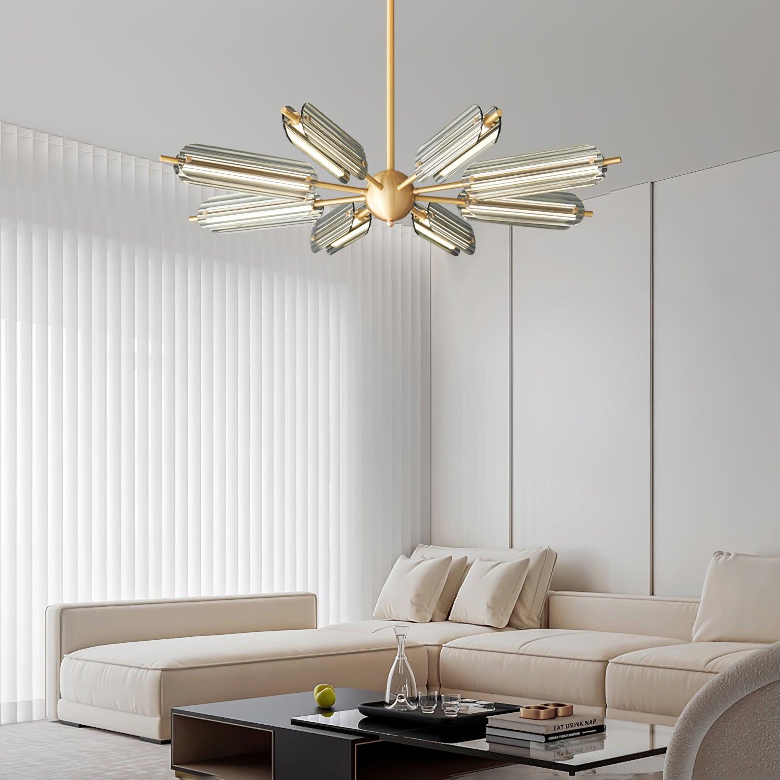Lustra Chandelier Sputnik Brass Modern 12-Light - Letslighting