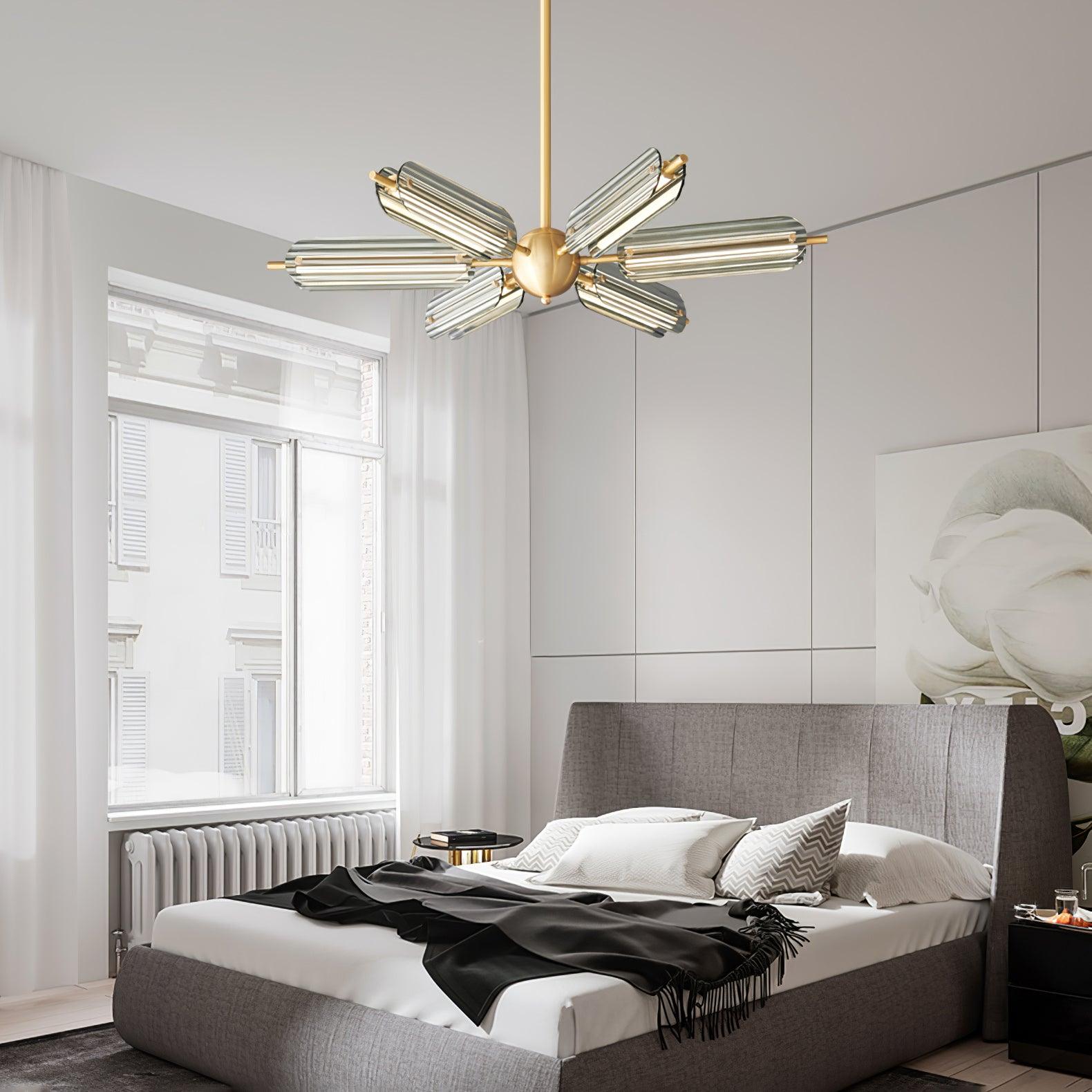 Lustra Chandelier Sputnik Brass Modern 12-Light - Letslighting