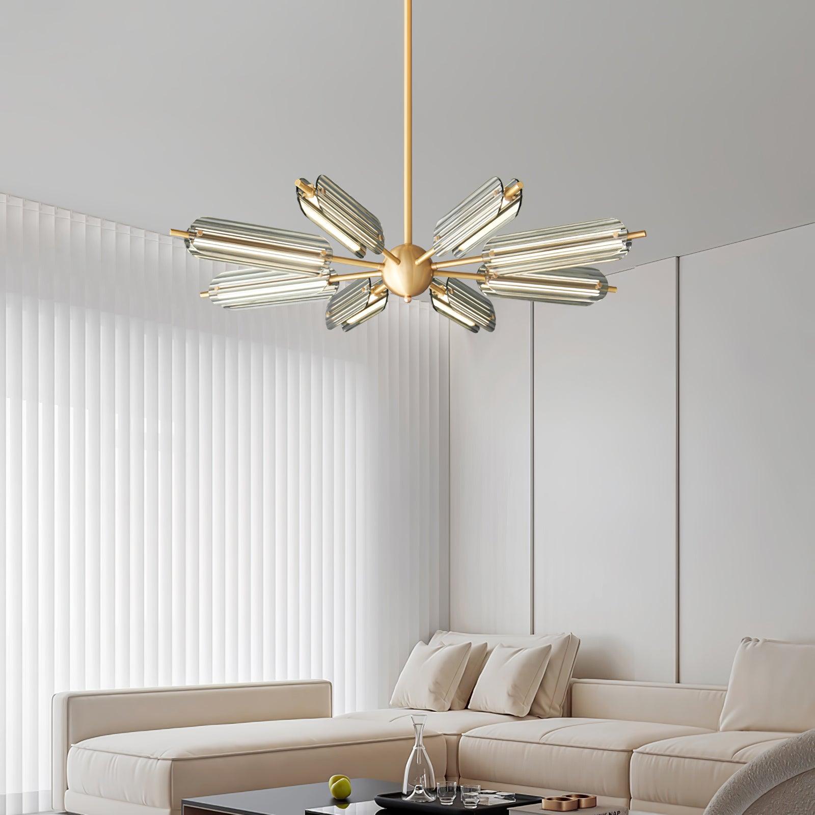 Lustra Chandelier Sputnik Brass Modern 12-Light - Letslighting
