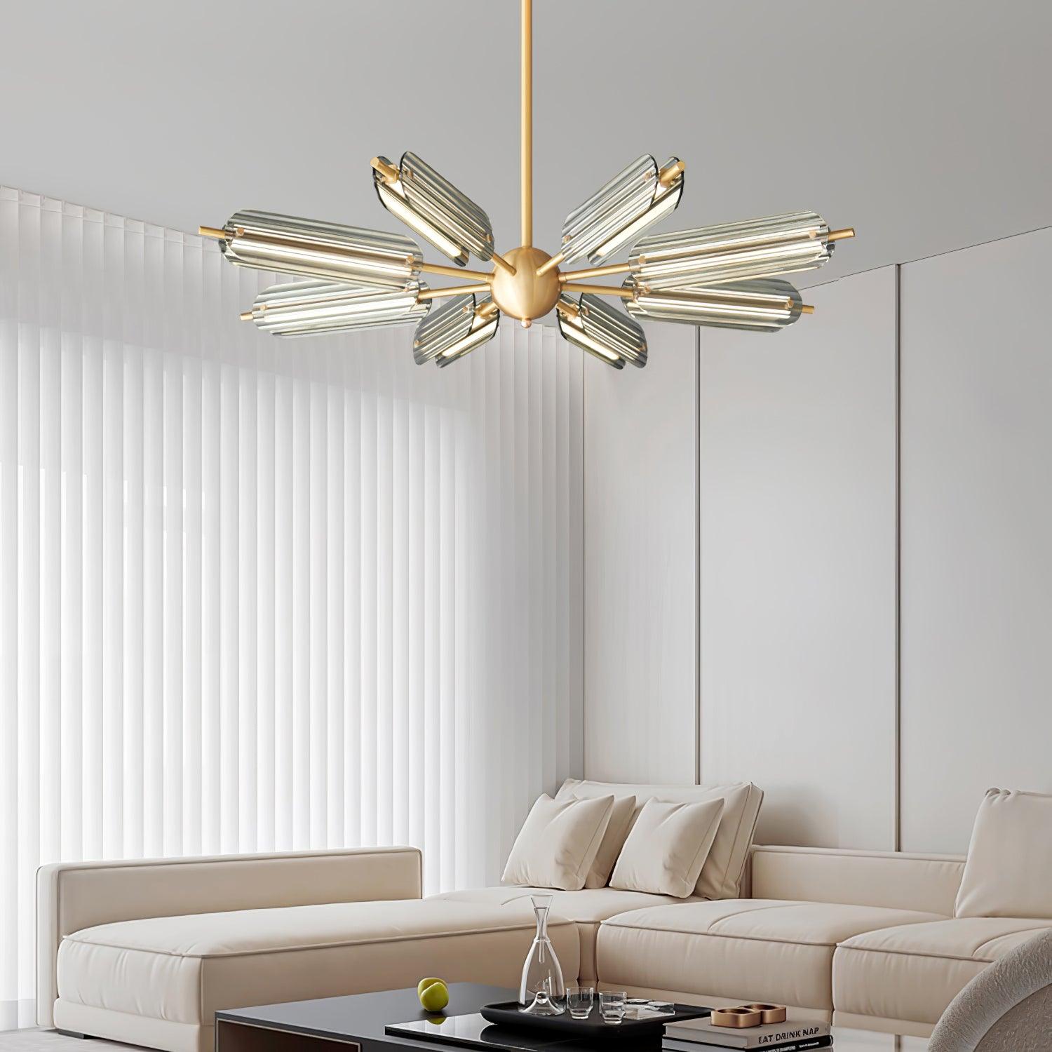 Lustra Chandelier Sputnik Brass Modern 12-Light - Letslighting