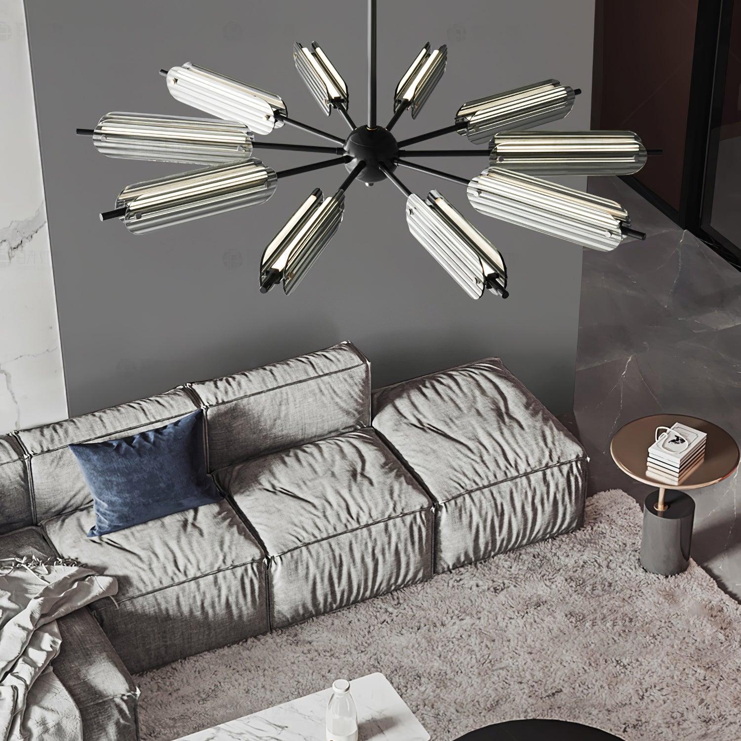 Lustra Chandelier Sputnik Brass Modern 12-Light - Letslighting