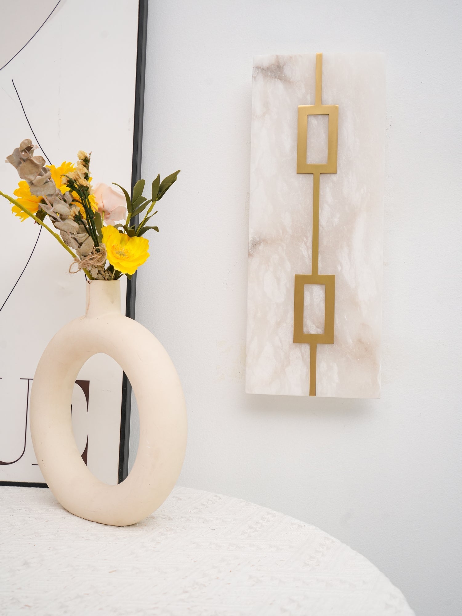 Alvelor Geometric Alabaster Wall Light - Letslighting