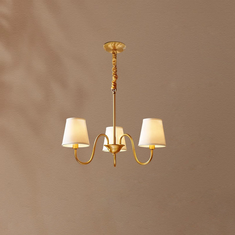 Aged Traditional Stacey Fabric Chandelier - Letslighting
