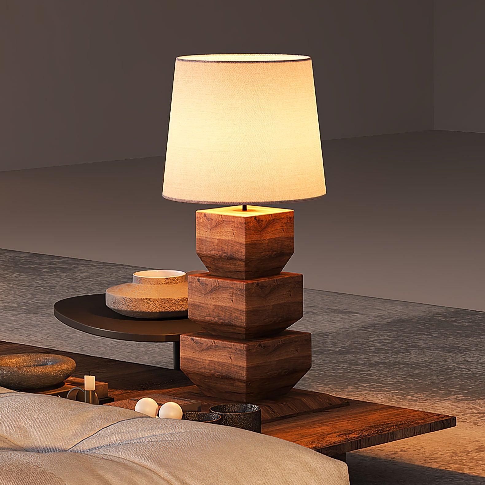 Blocka Stacked Wooden Table Lamp - Letslighting