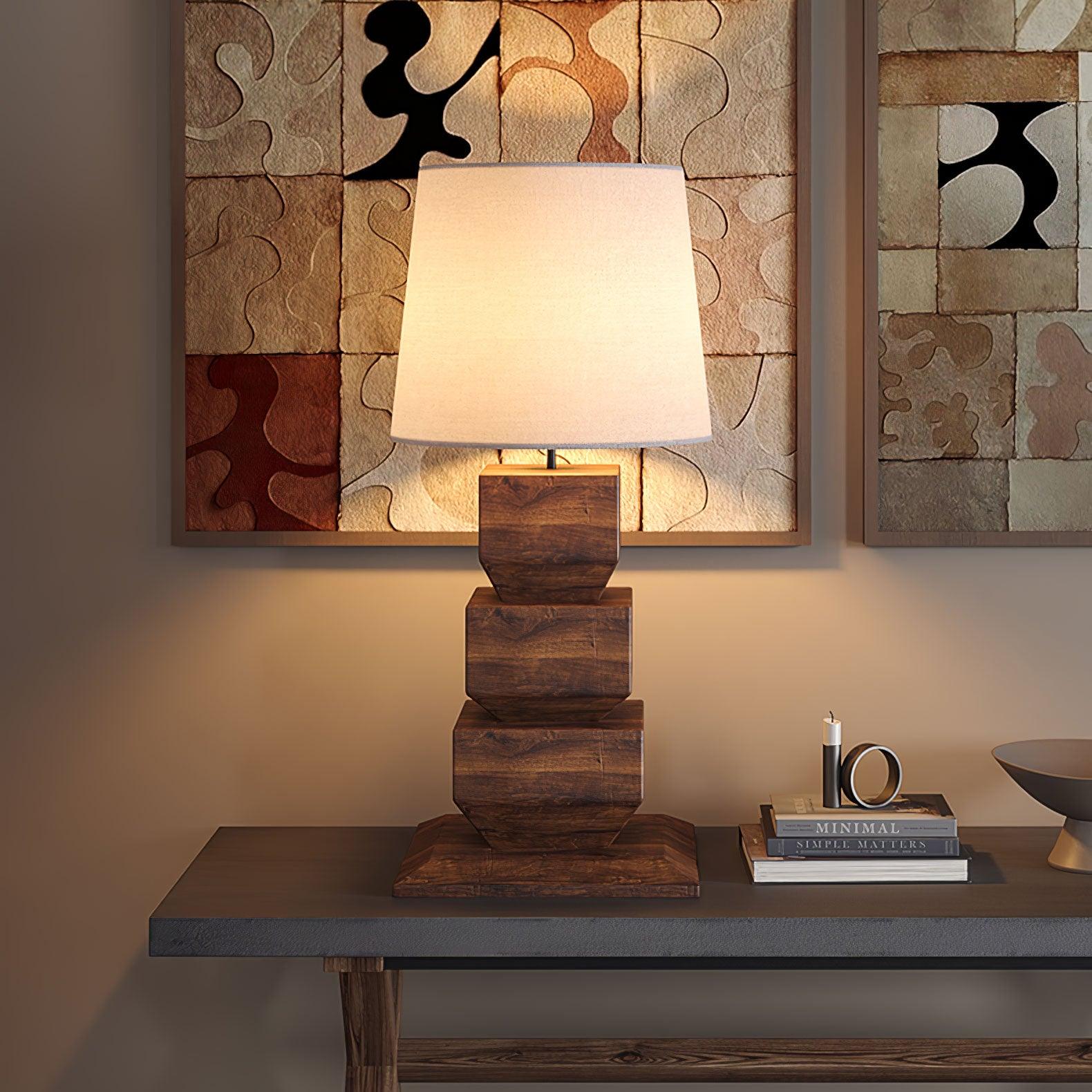Blocka Stacked Wooden Table Lamp - Letslighting