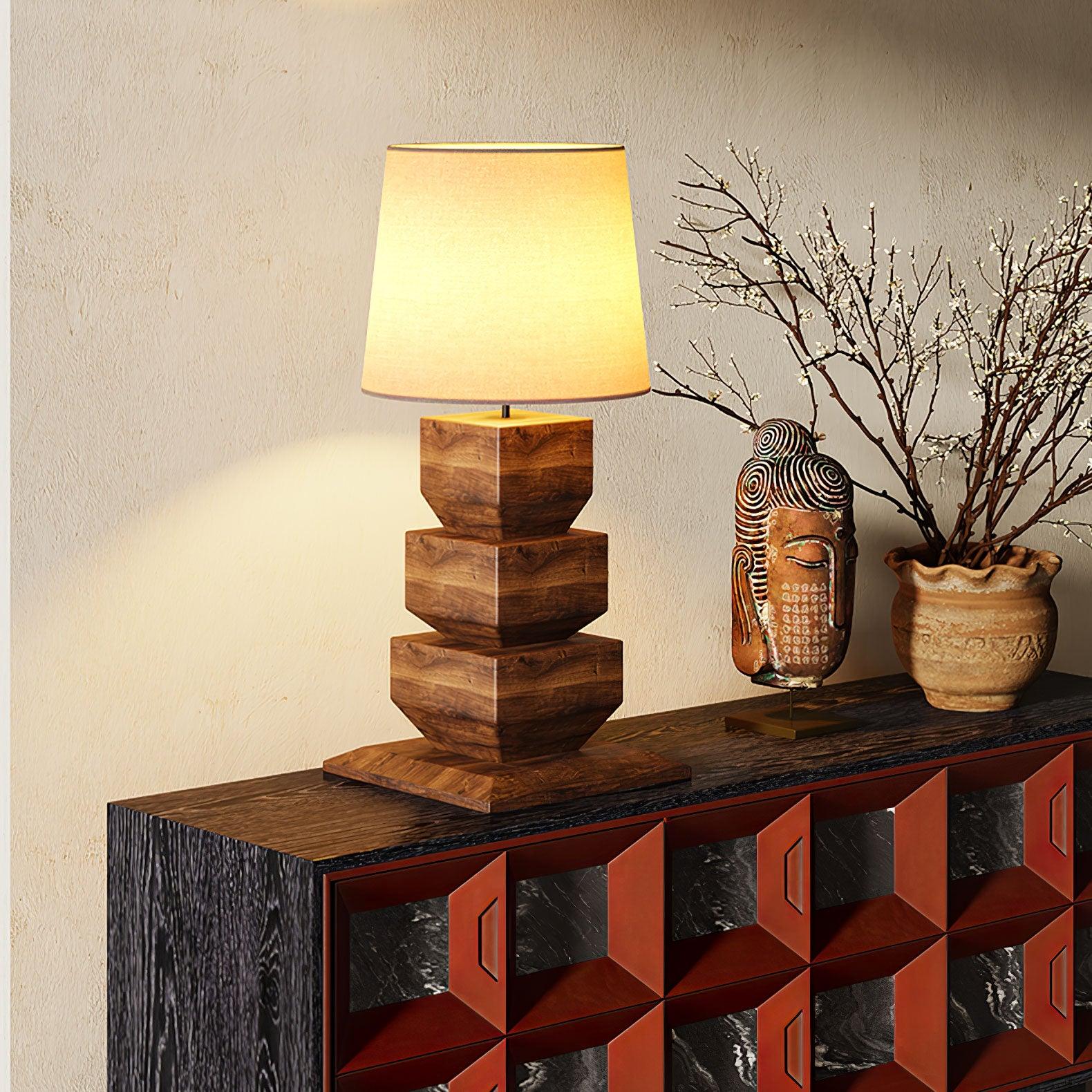 Blocka Stacked Wooden Table Lamp - Letslighting