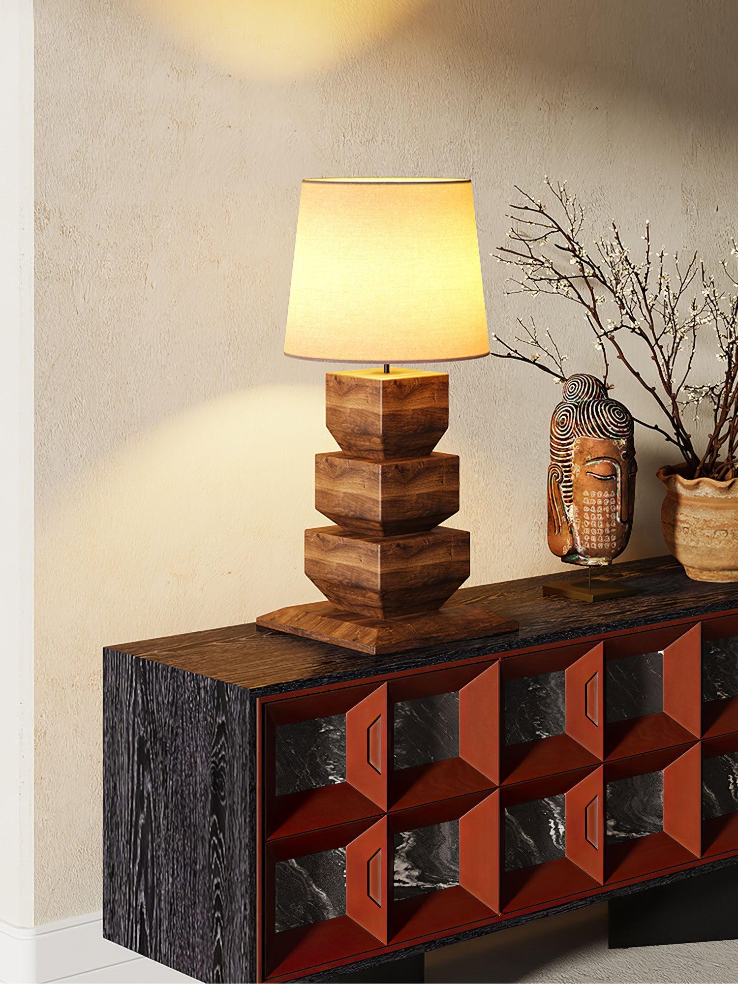 Blocka Stacked Wooden Table Lamp - Letslighting