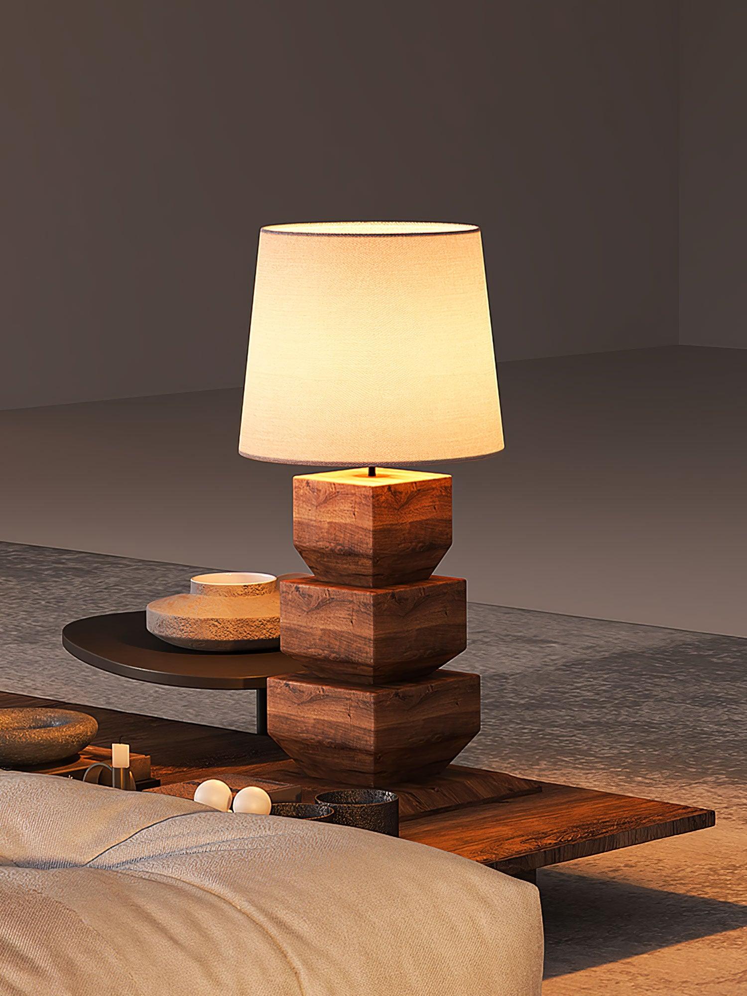Blocka Stacked Wooden Table Lamp - Letslighting