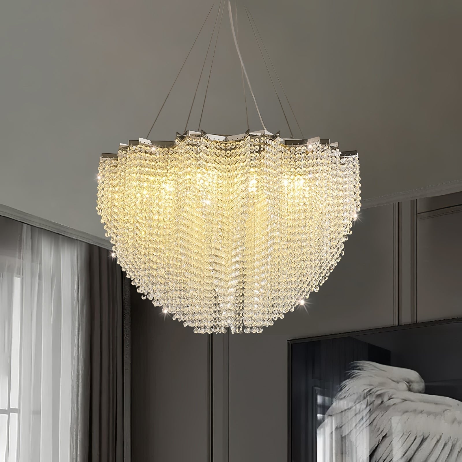 Zashayra Crystal Column Chandelier - Letslighting