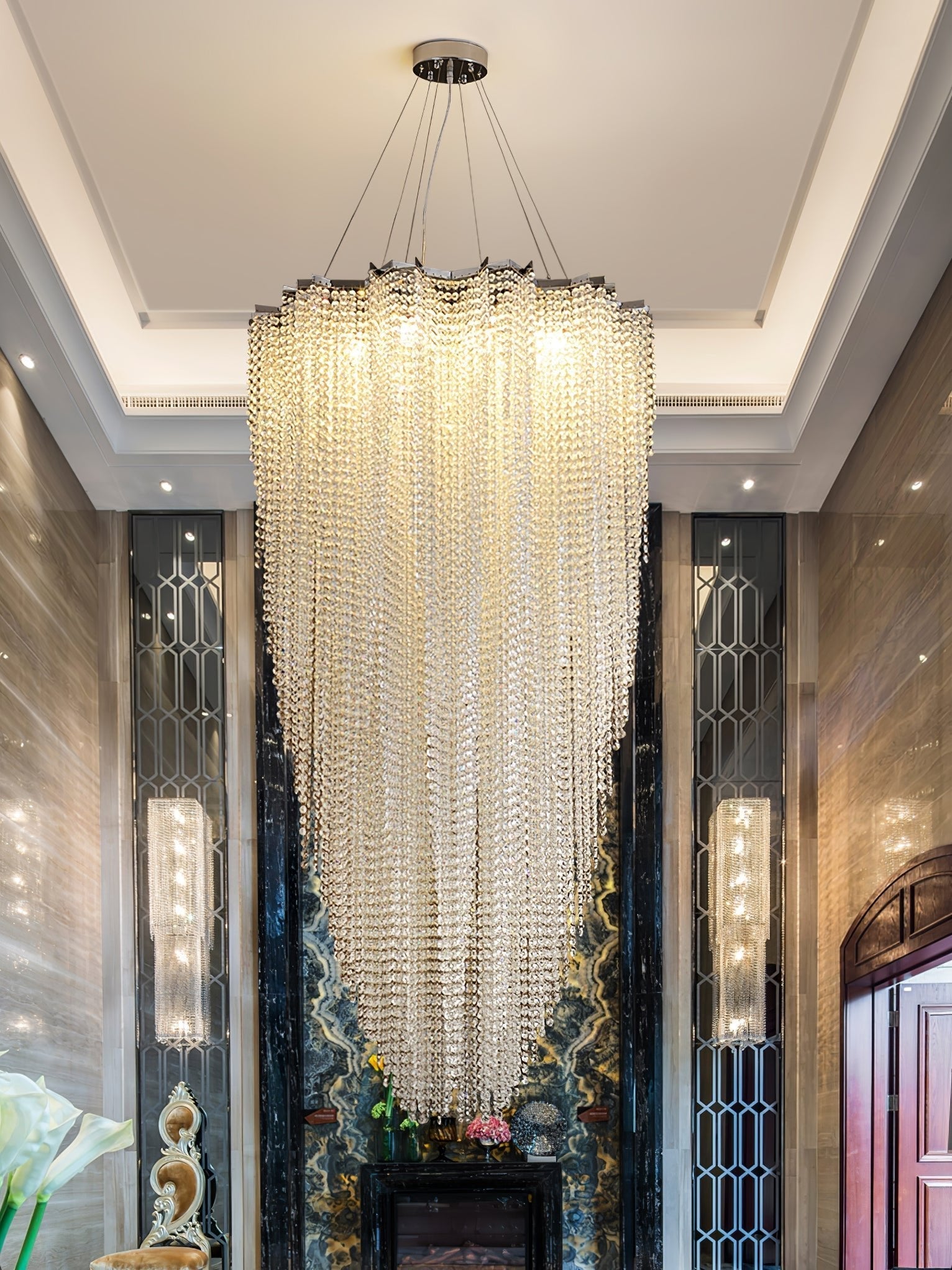 Zashayra Crystal Column Chandelier - Letslighting