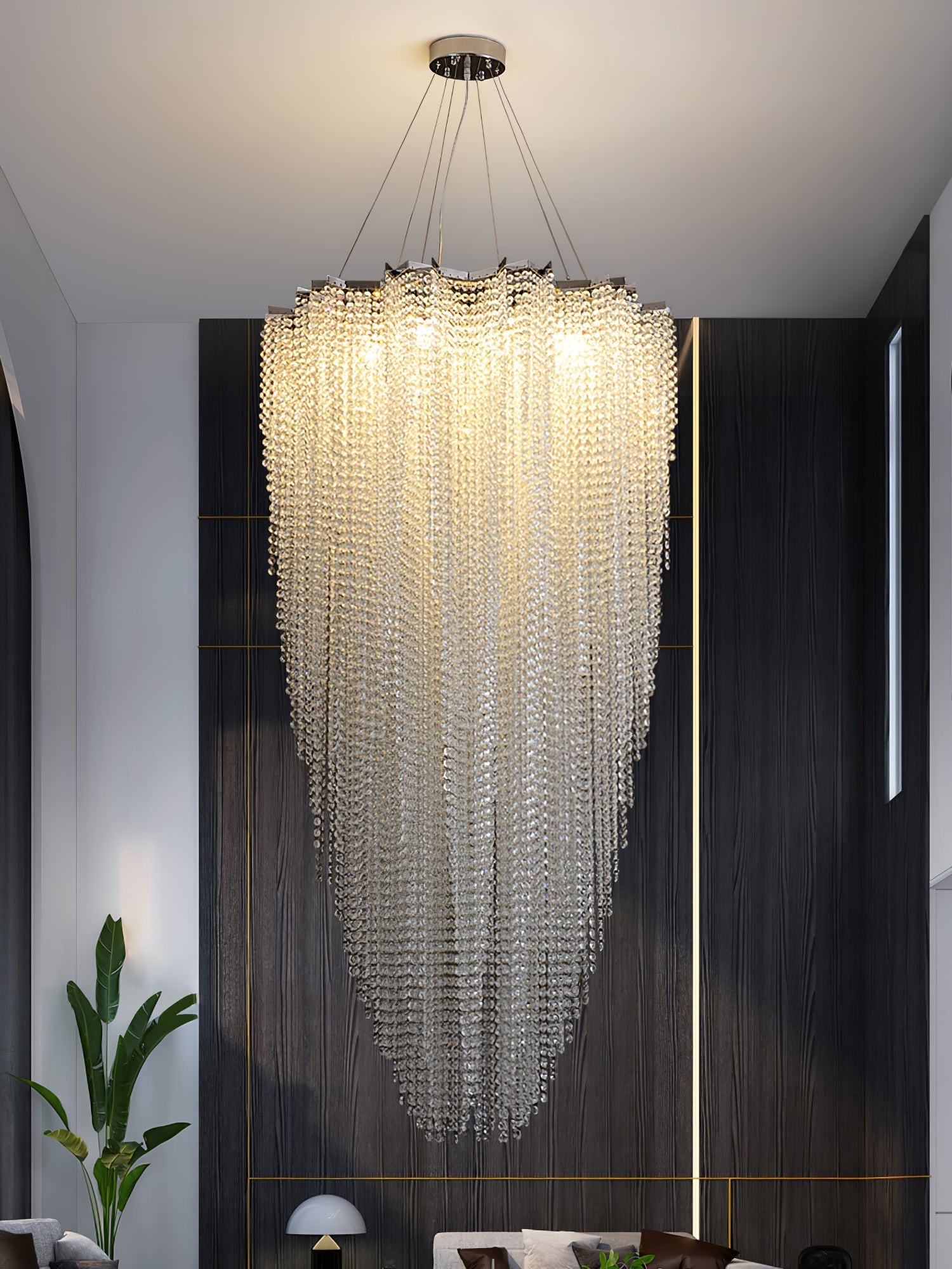 Zashayra Crystal Column Chandelier - Letslighting