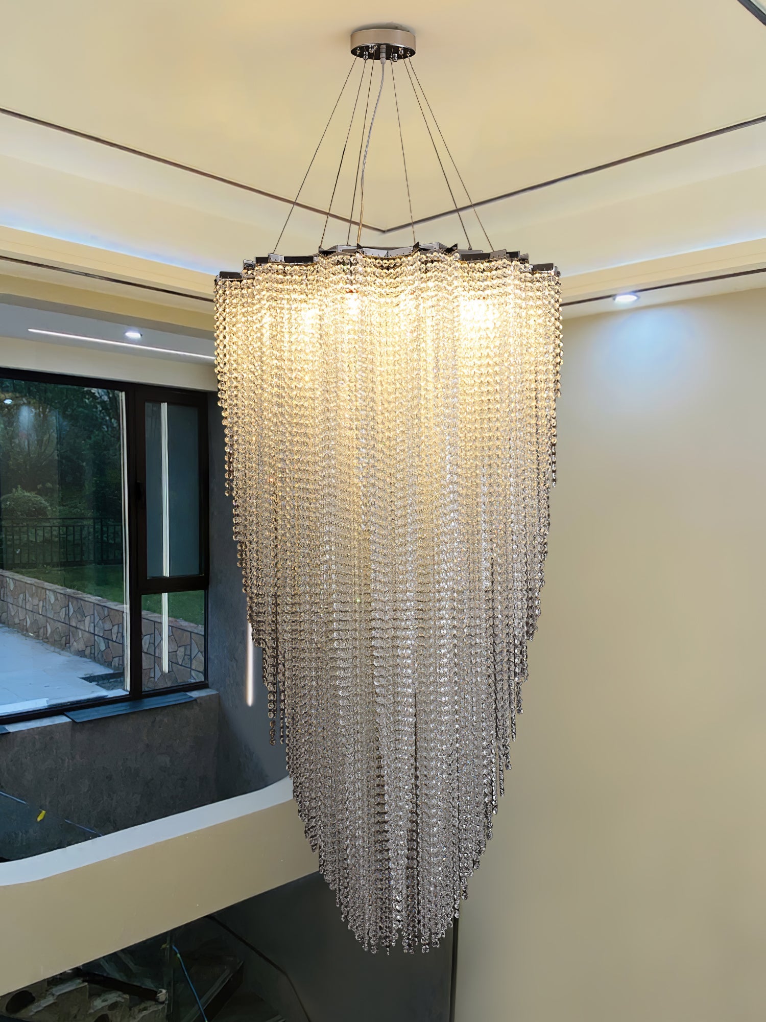 Zashayra Crystal Column Chandelier - Letslighting