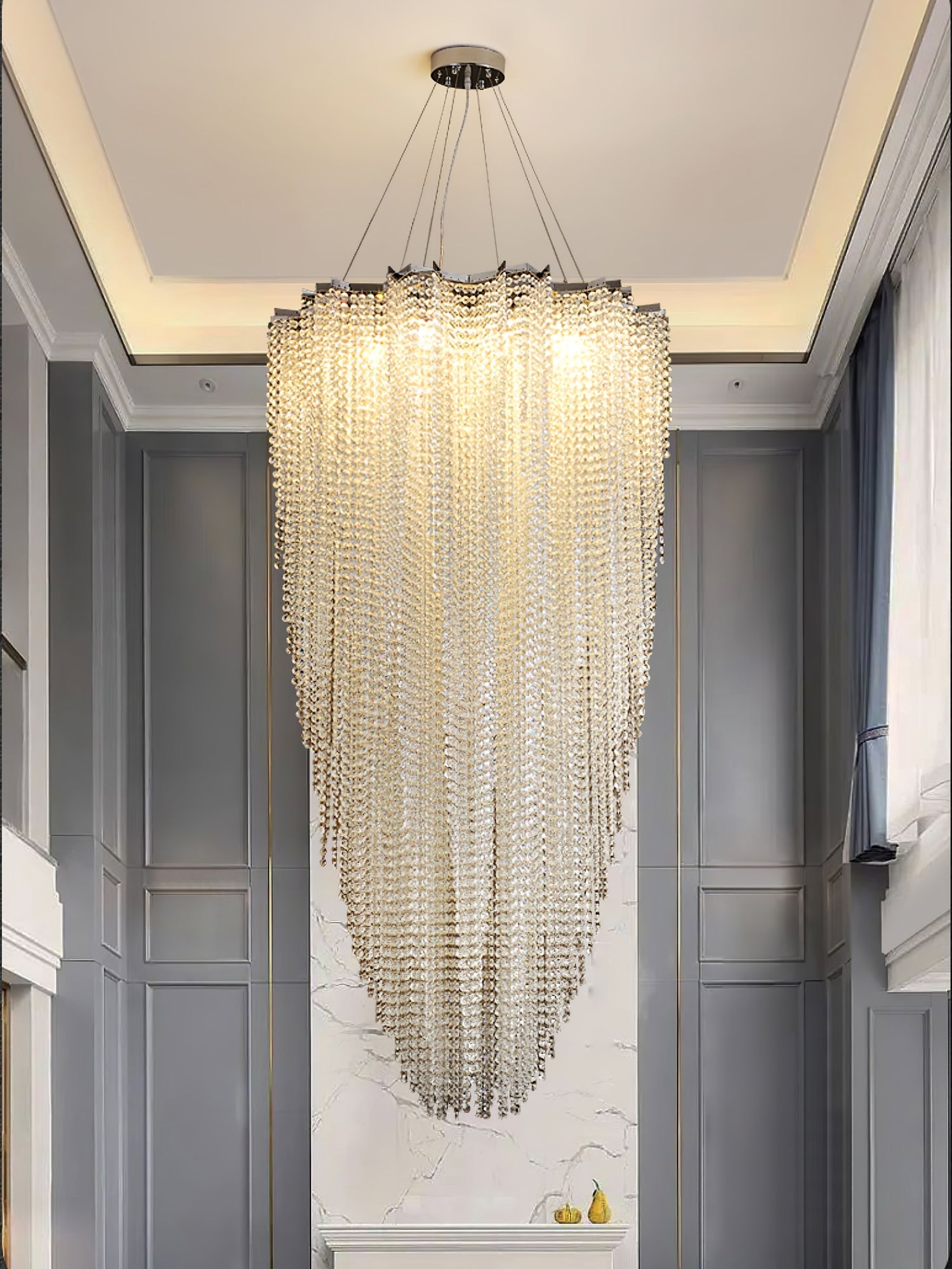 Zashayra Crystal Column Chandelier - Letslighting