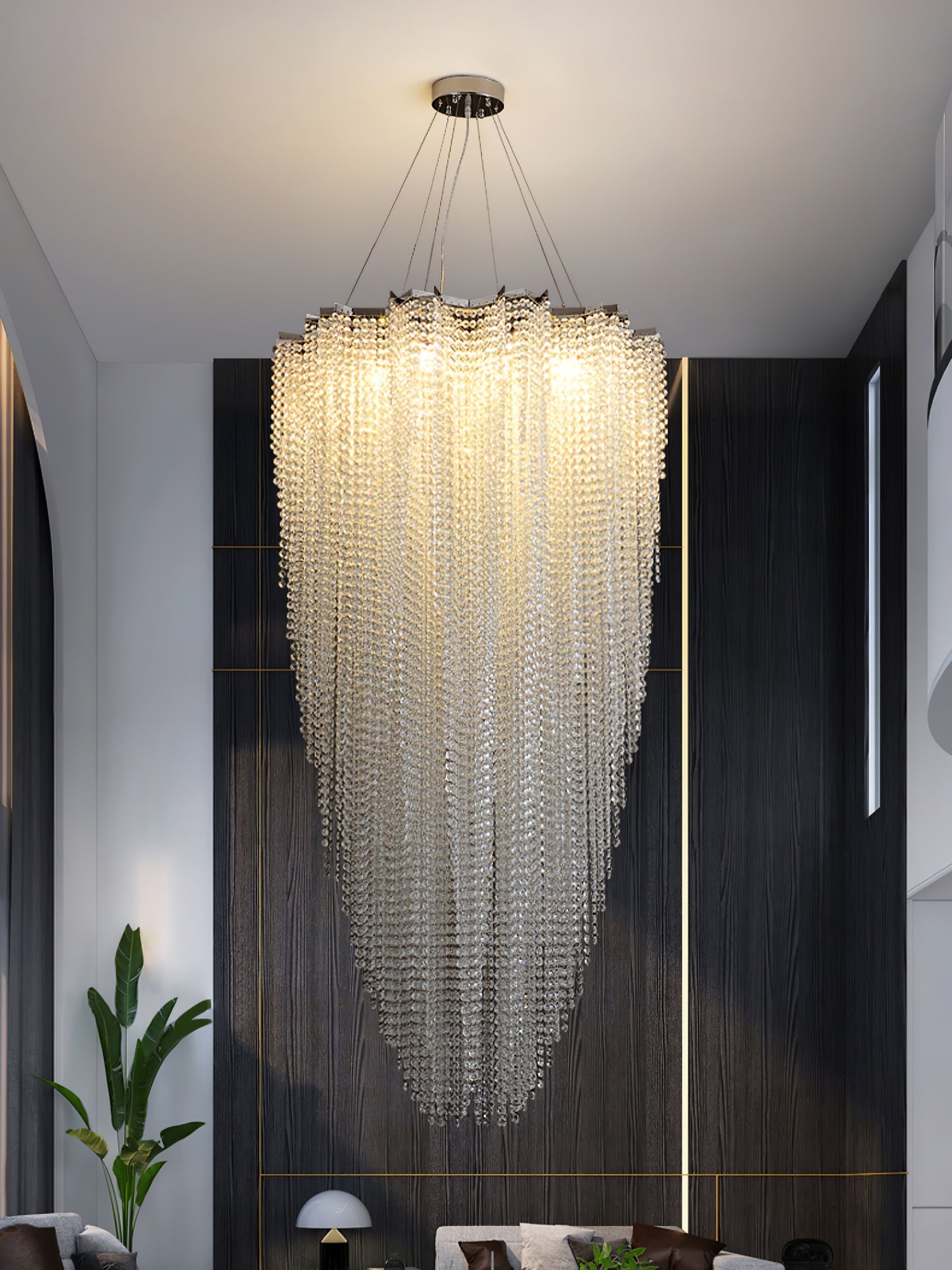Zashayra Crystal Column Chandelier - Letslighting