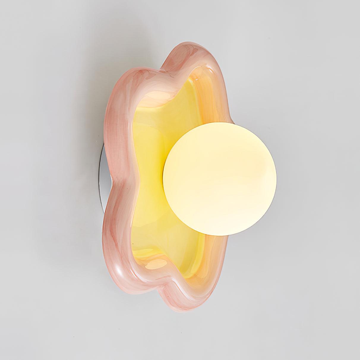 Petani Pink Yellow Flower Wall Light - Letslighting