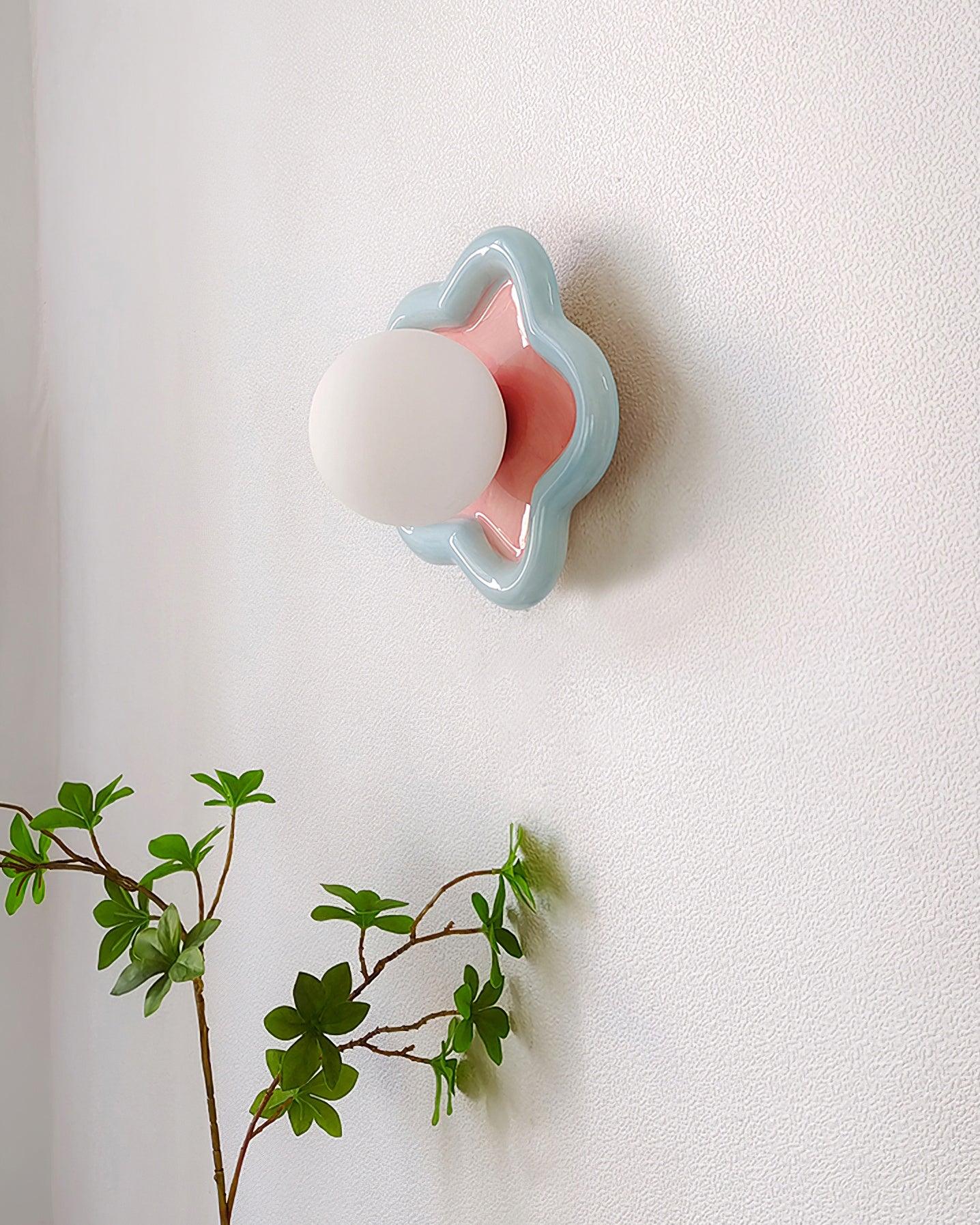 Petani Pink Yellow Flower Wall Light - Letslighting