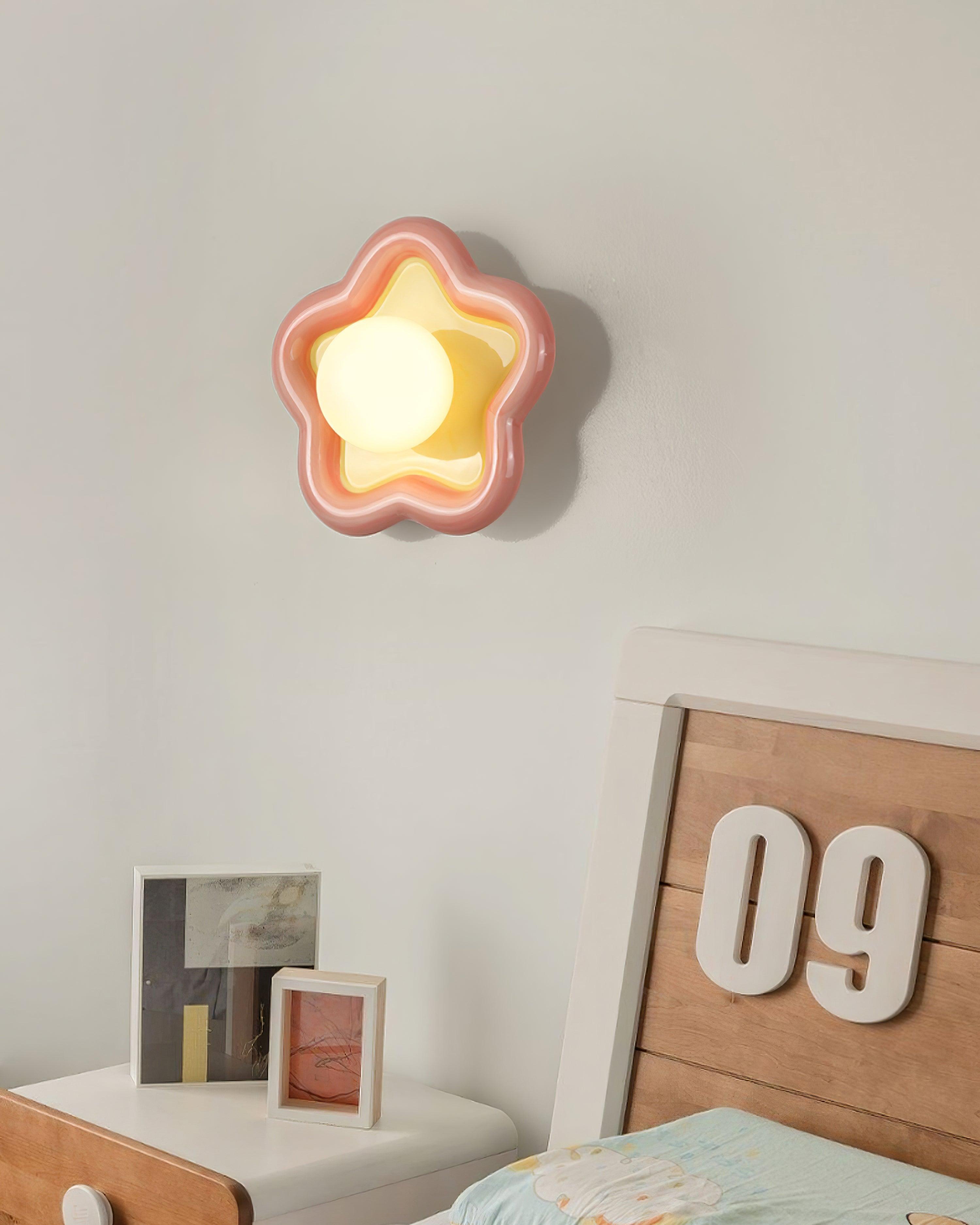 Petani Pink Yellow Flower Wall Light - Letslighting