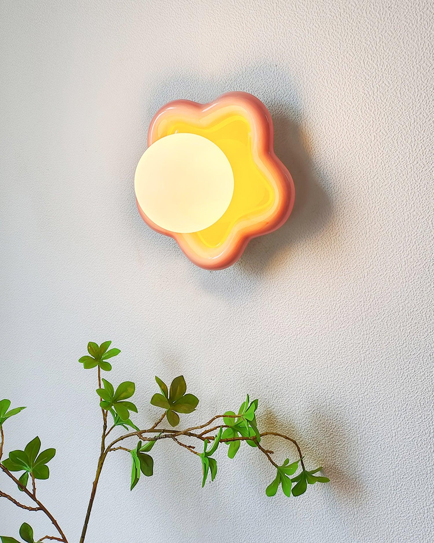 Petani Pink Yellow Flower Wall Light - Letslighting