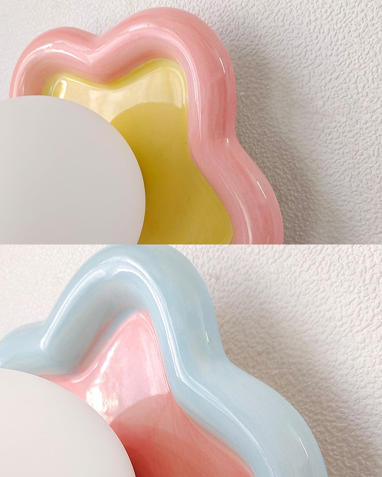 Petani Pink Yellow Flower Wall Light - Letslighting