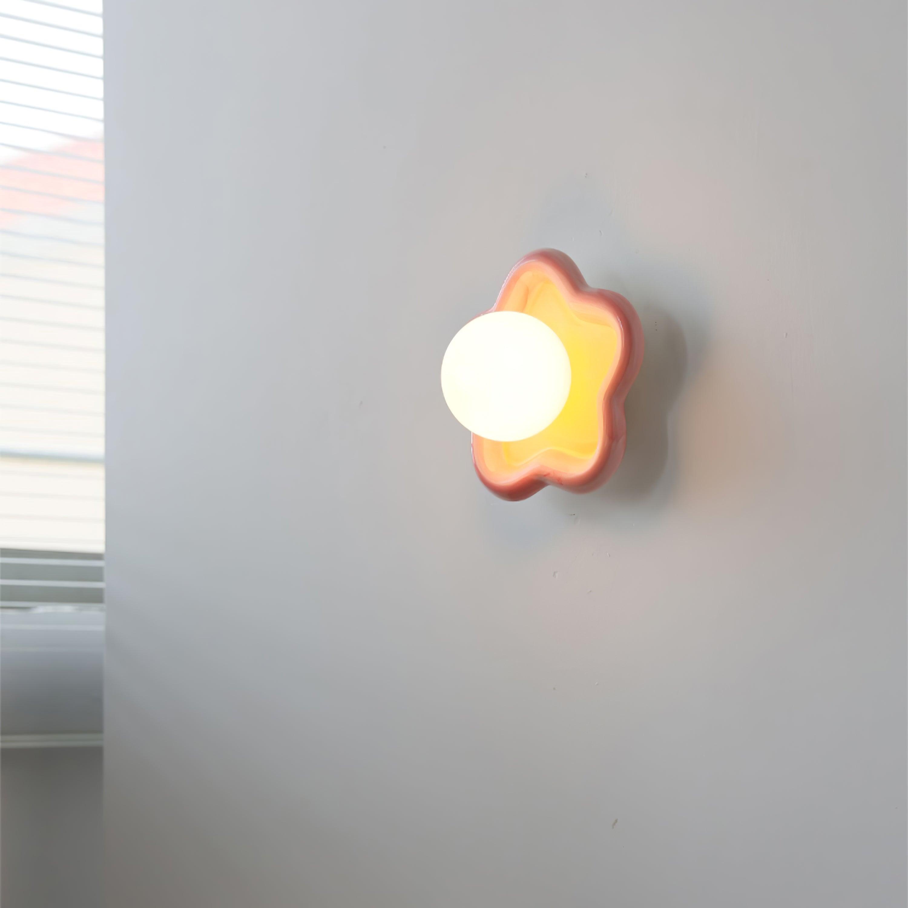 Petani Pink Yellow Flower Wall Light - Letslighting