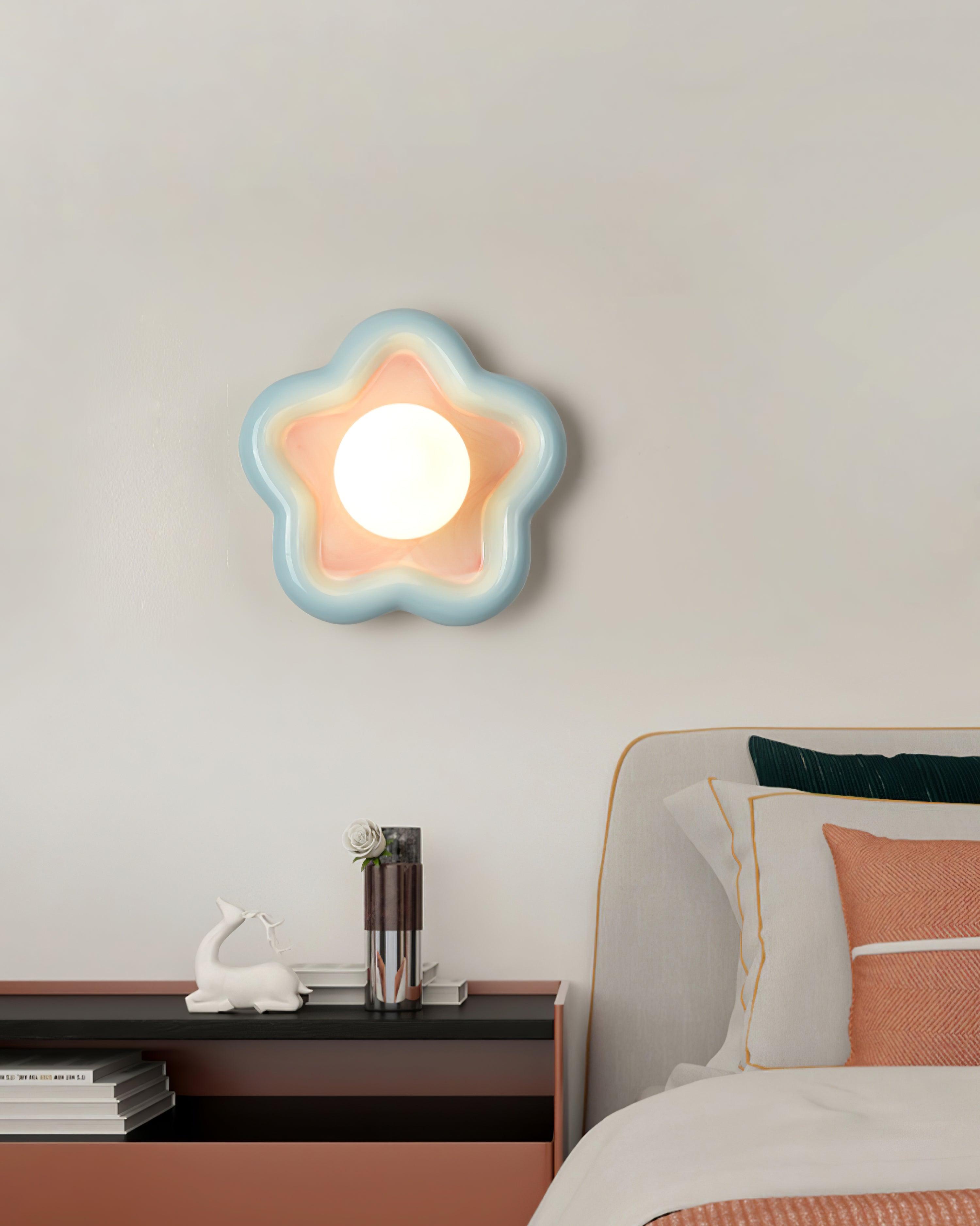 Petani Pink Yellow Flower Wall Light - Letslighting