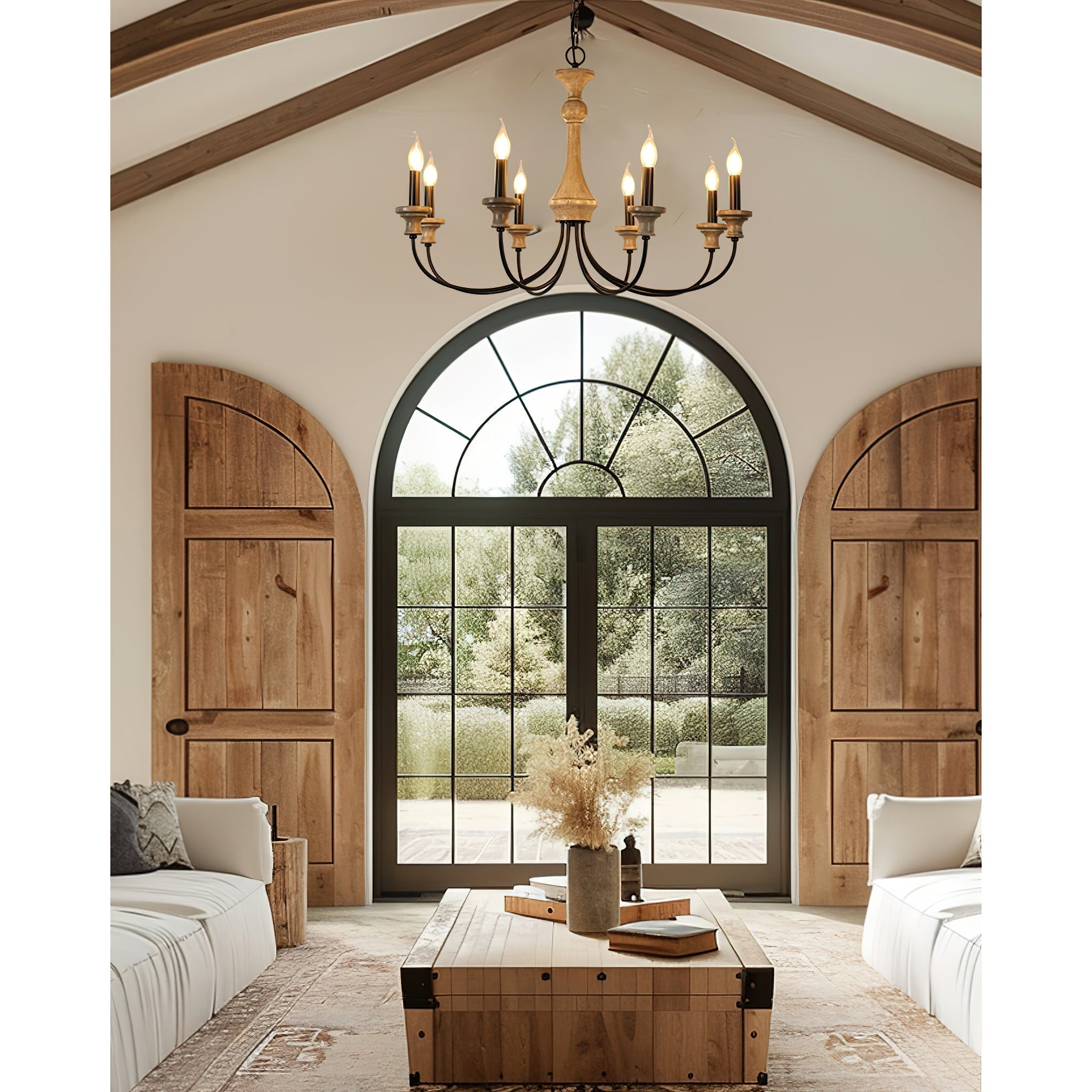 Zatheora Vintage Stardust Wooden Chandelier - Letslighting