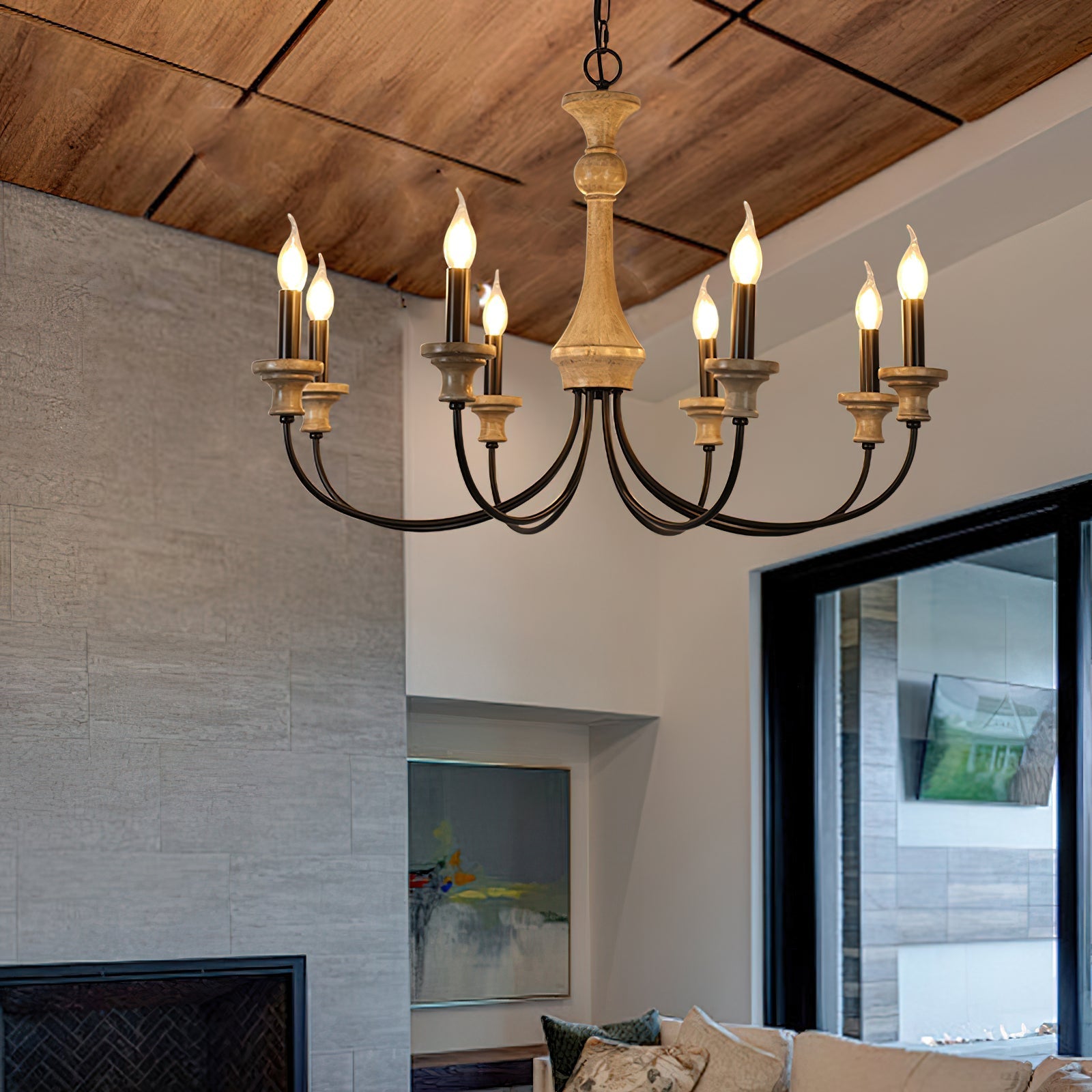 Zatheora Vintage Stardust Wooden Chandelier - Letslighting