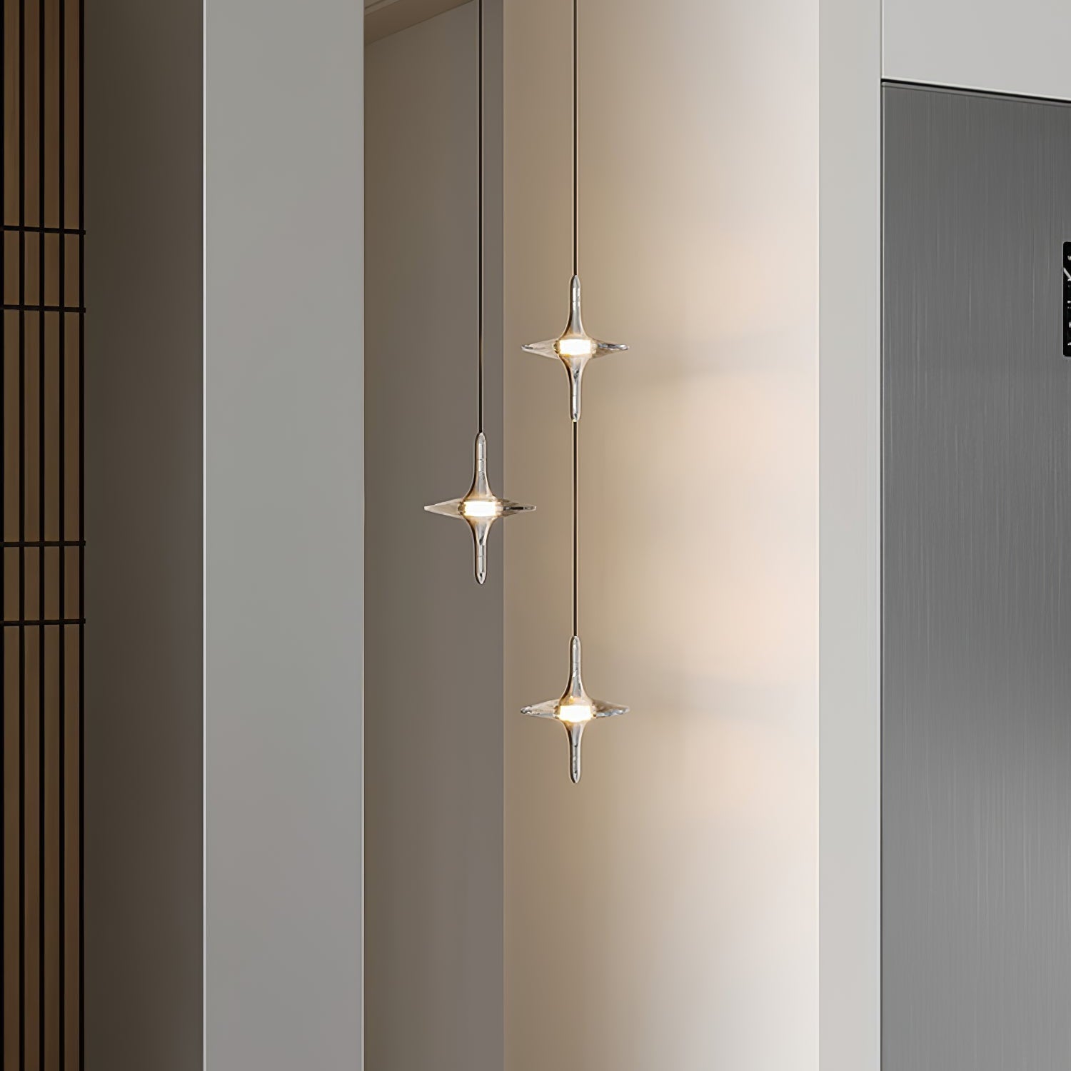 Starfall Modern Metal & Crystal Chandelier